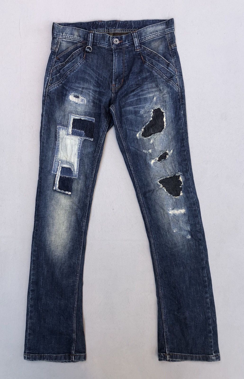 Designer × Japanese Brand Nicole Club For Men Kapital Boro Style Denim Pants Size US 31 - 2 Thumbnail
