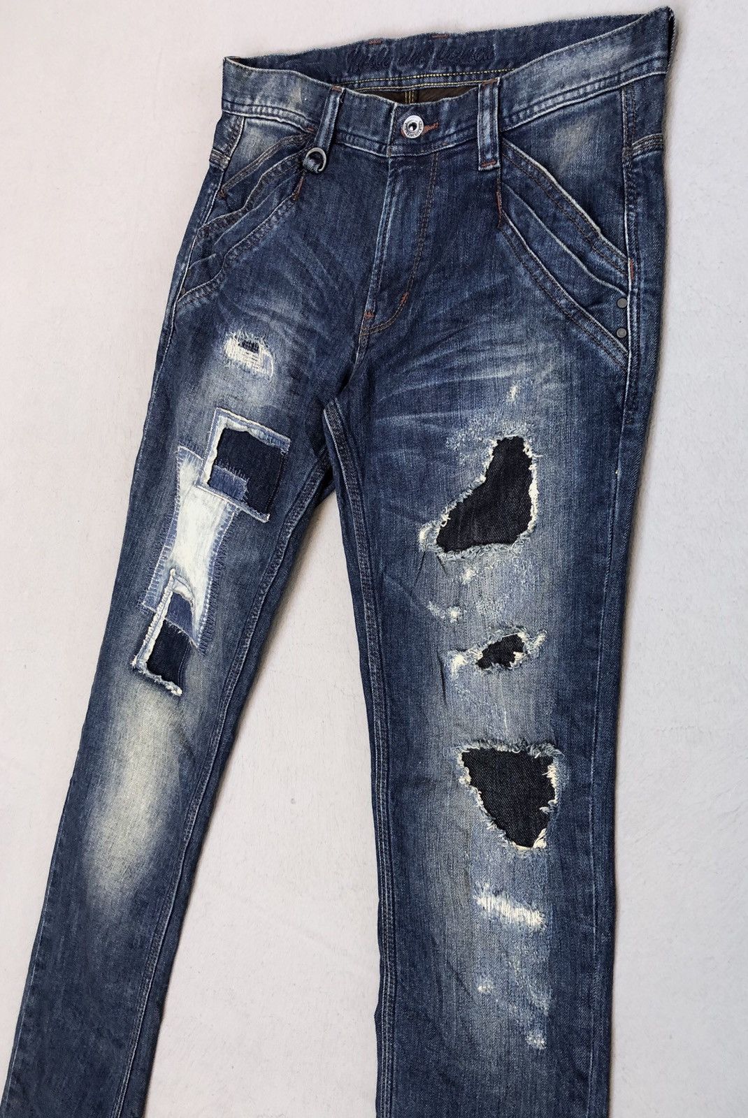 Designer × Japanese Brand Nicole Club For Men Kapital Boro Style Denim Pants Size US 31 - 4 Thumbnail