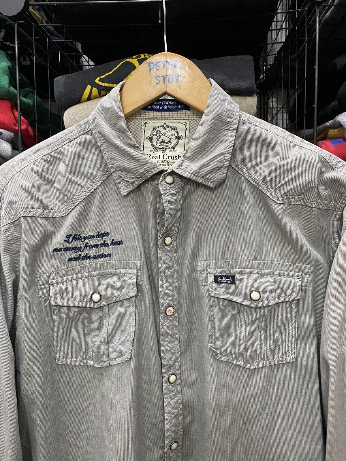 Japanese Brand × Vintage Vintage real crush embroidery logo shirt Size US L / EU 52-54 / 3 - 3 Thumbnail