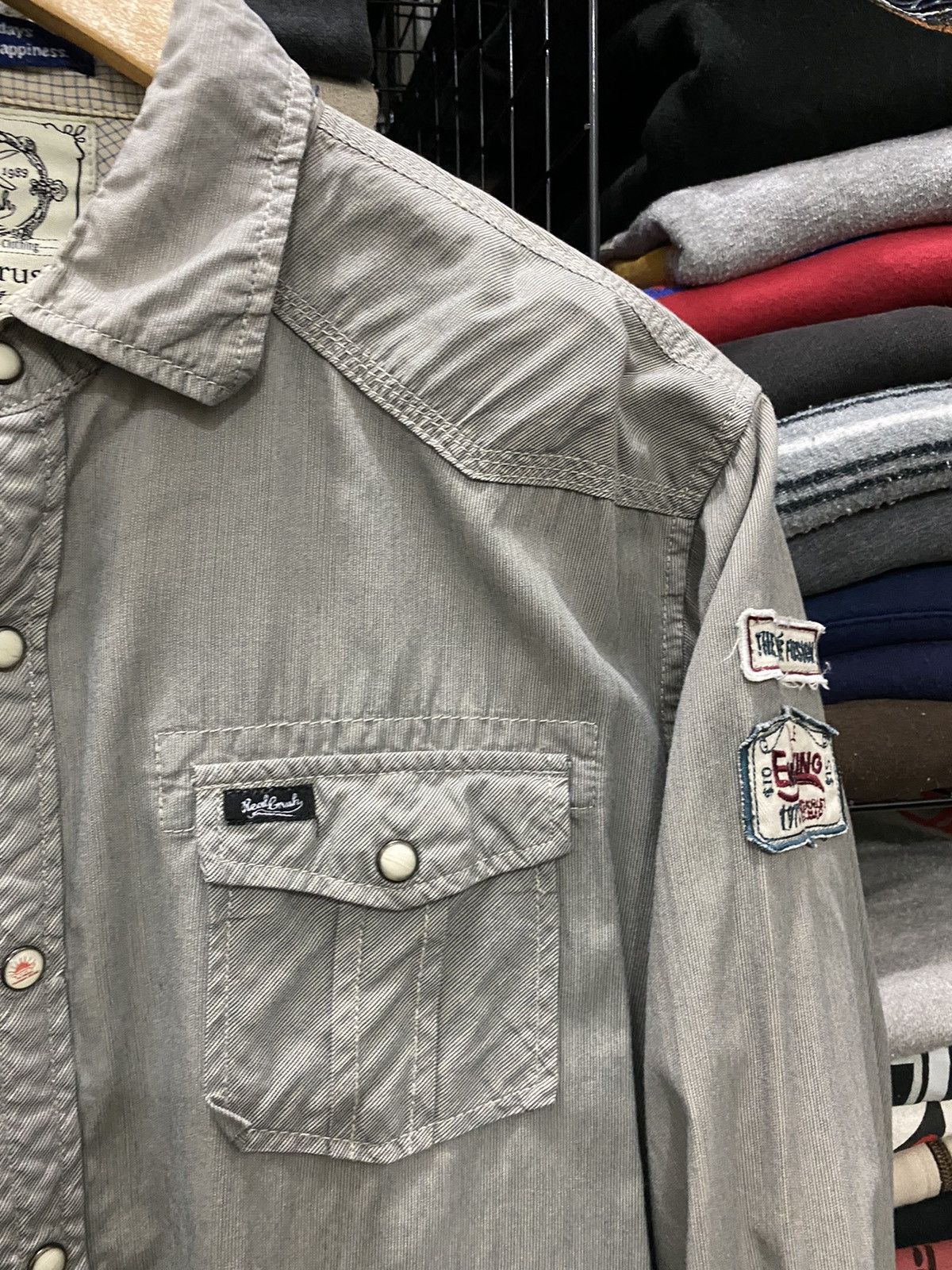 Japanese Brand × Vintage Vintage real crush embroidery logo shirt Size US L / EU 52-54 / 3 - 6 Thumbnail