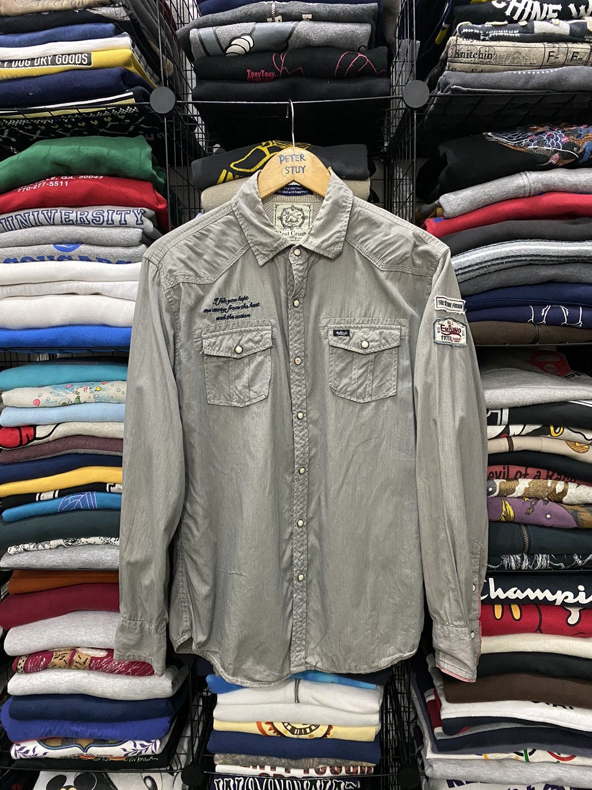 Japanese Brand × Vintage Vintage real crush embroidery logo shirt Size US L / EU 52-54 / 3 - 1 Thumbnail