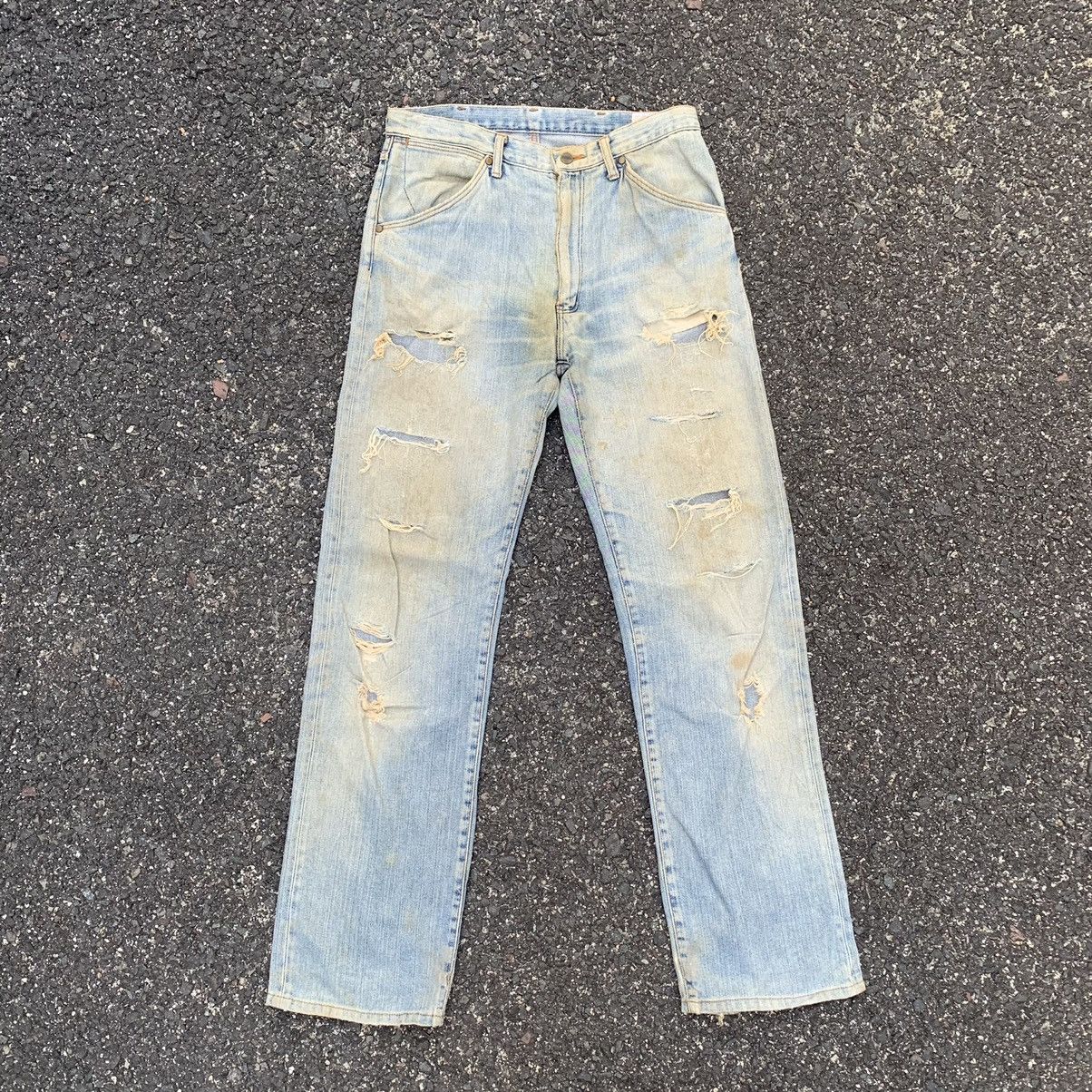 image of Distressed Denim x Vintage Super Ripped VTG Maverick By Blue Bell Jeans31X32 Pants, Men's