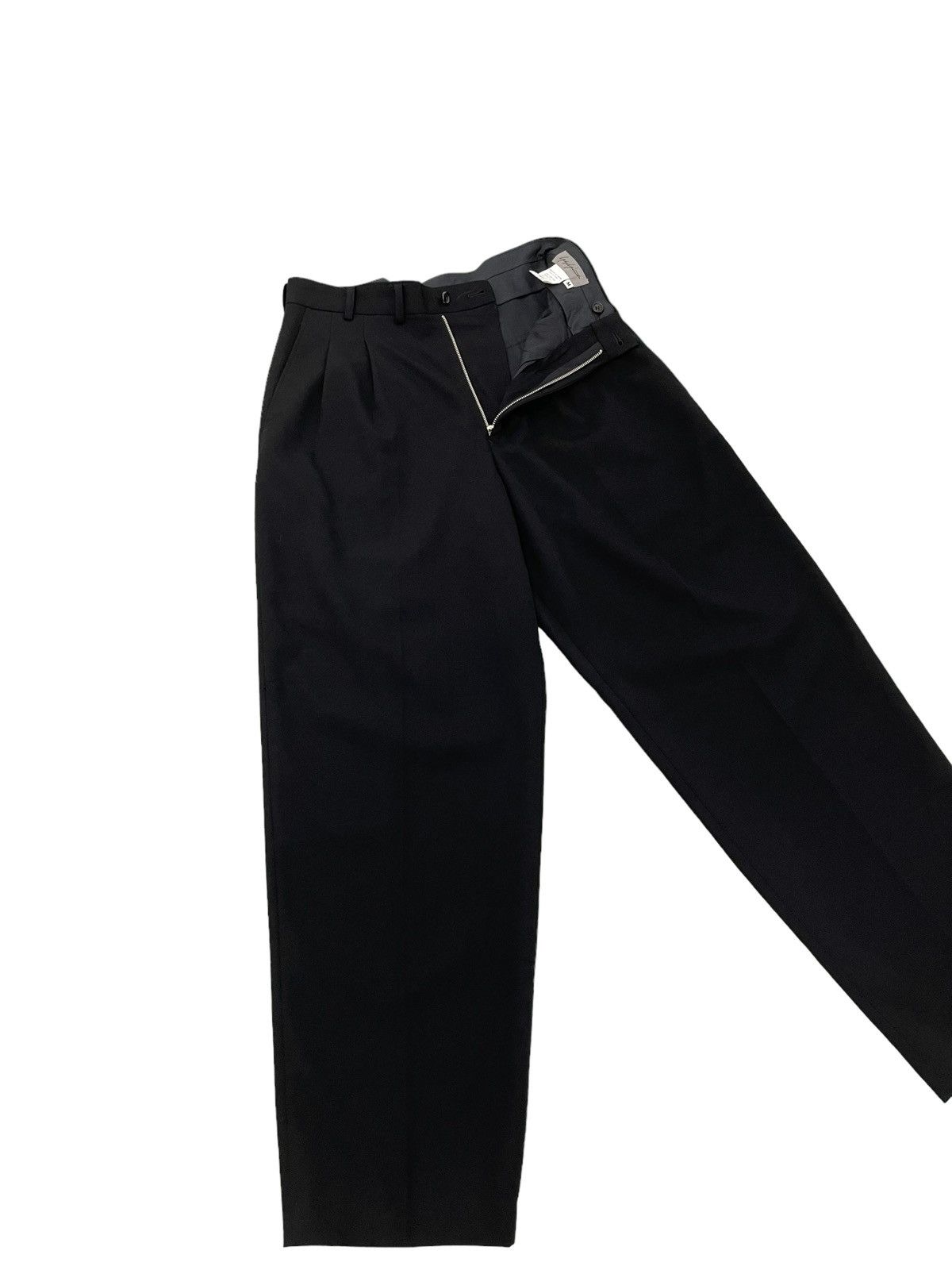 image of Yohji Yamamoto Signature Wool Trouser Wide Balloon 21 in Black, Men's (Size 29)