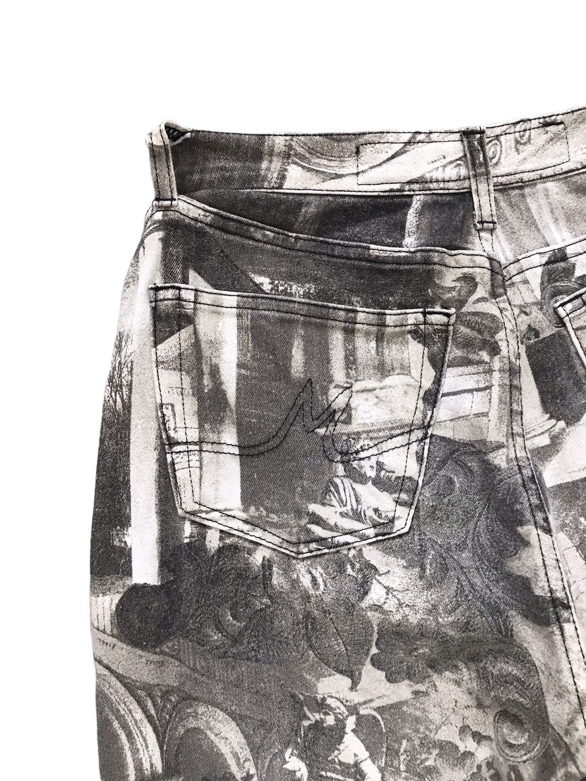 Vintage Angelo Marani Overprinted Denim Jeans Size US 30 / EU 46 - 9 Thumbnail