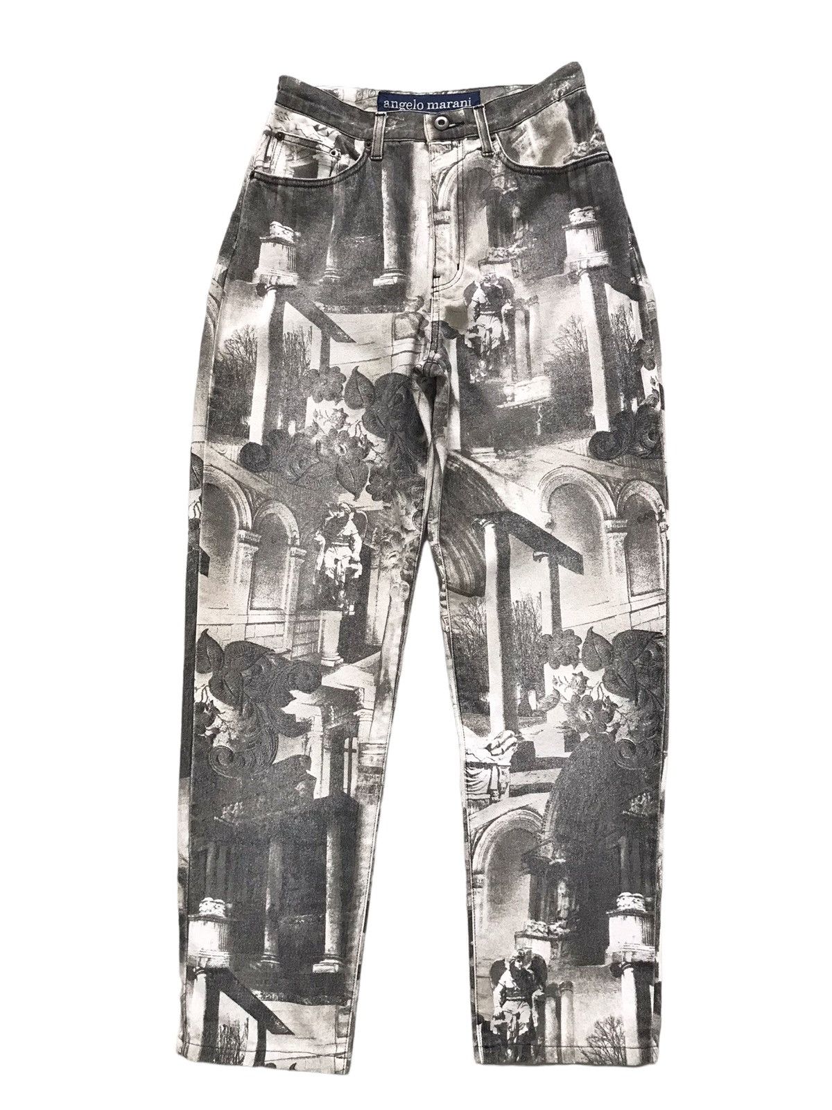 Angelo Marani Overprinted Denim Jeans