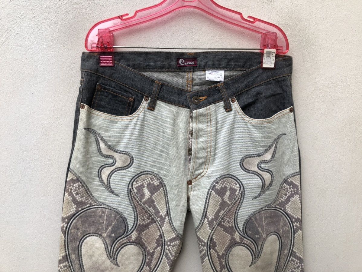 Art Comes First Cassopi Japan Snake Scale Art Design Denim Cropped Pant Size US 31 - 7 Thumbnail