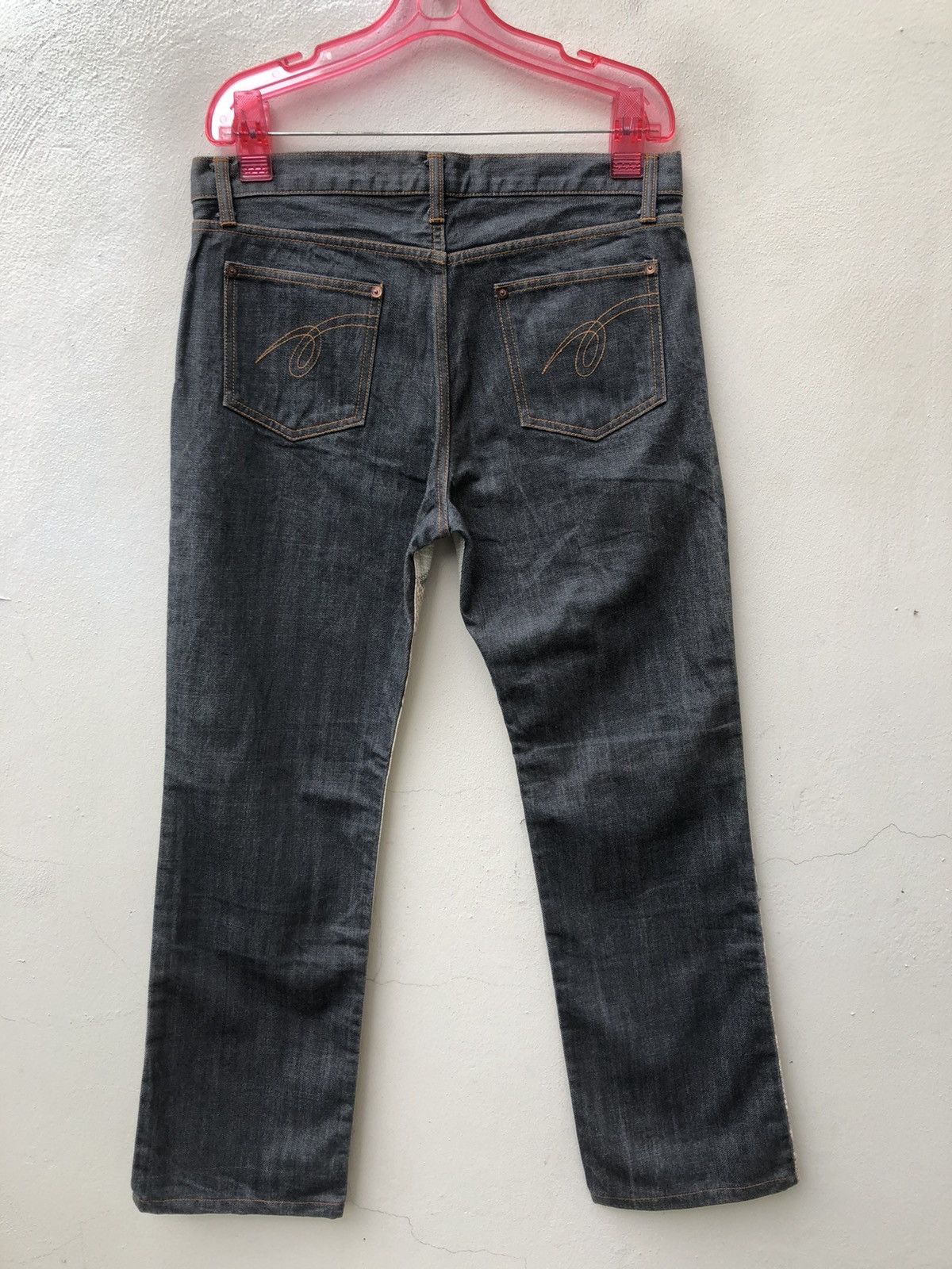 Art Comes First Cassopi Japan Snake Scale Art Design Denim Cropped Pant Size US 31 - 16 Thumbnail