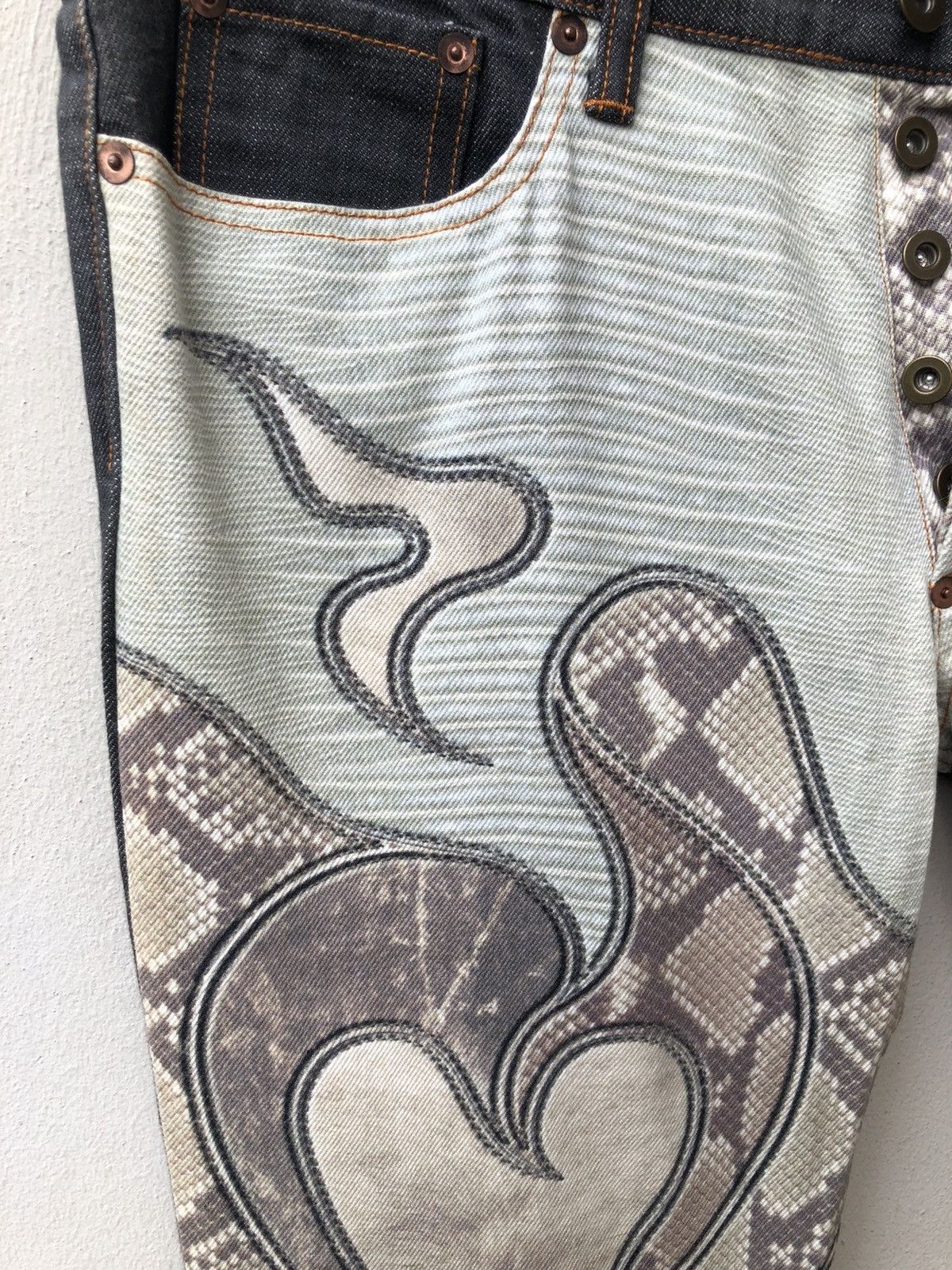 Art Comes First Cassopi Japan Snake Scale Art Design Denim Cropped Pant Size US 31 - 10 Thumbnail