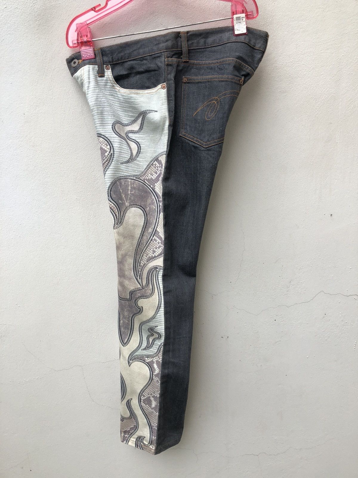 Art Comes First Cassopi Japan Snake Scale Art Design Denim Cropped Pant Size US 31 - 20 Thumbnail