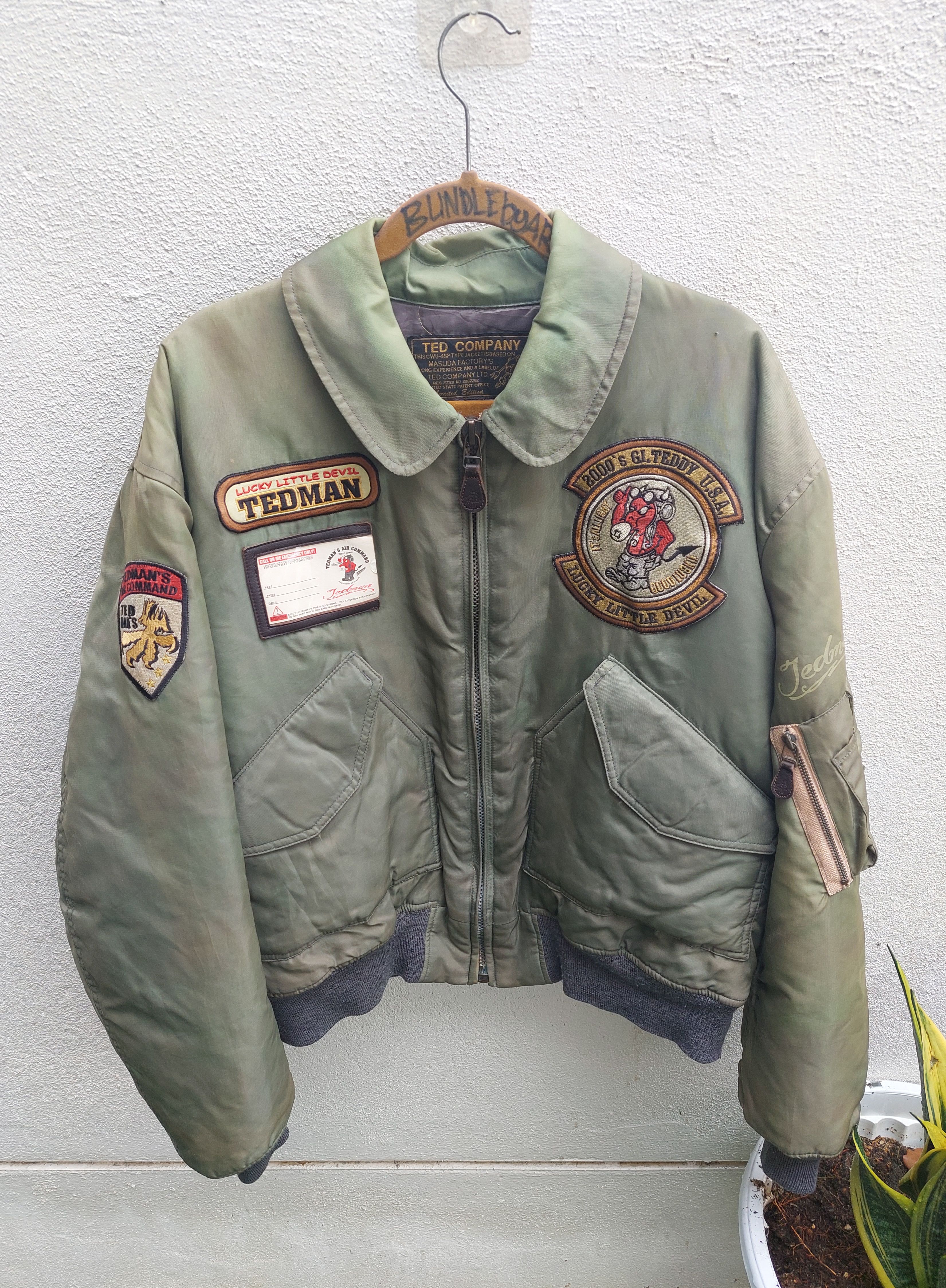 Pre-owned Bomber Jacket Tedman Bomber Type Cwu-45p Limited Edition In Green