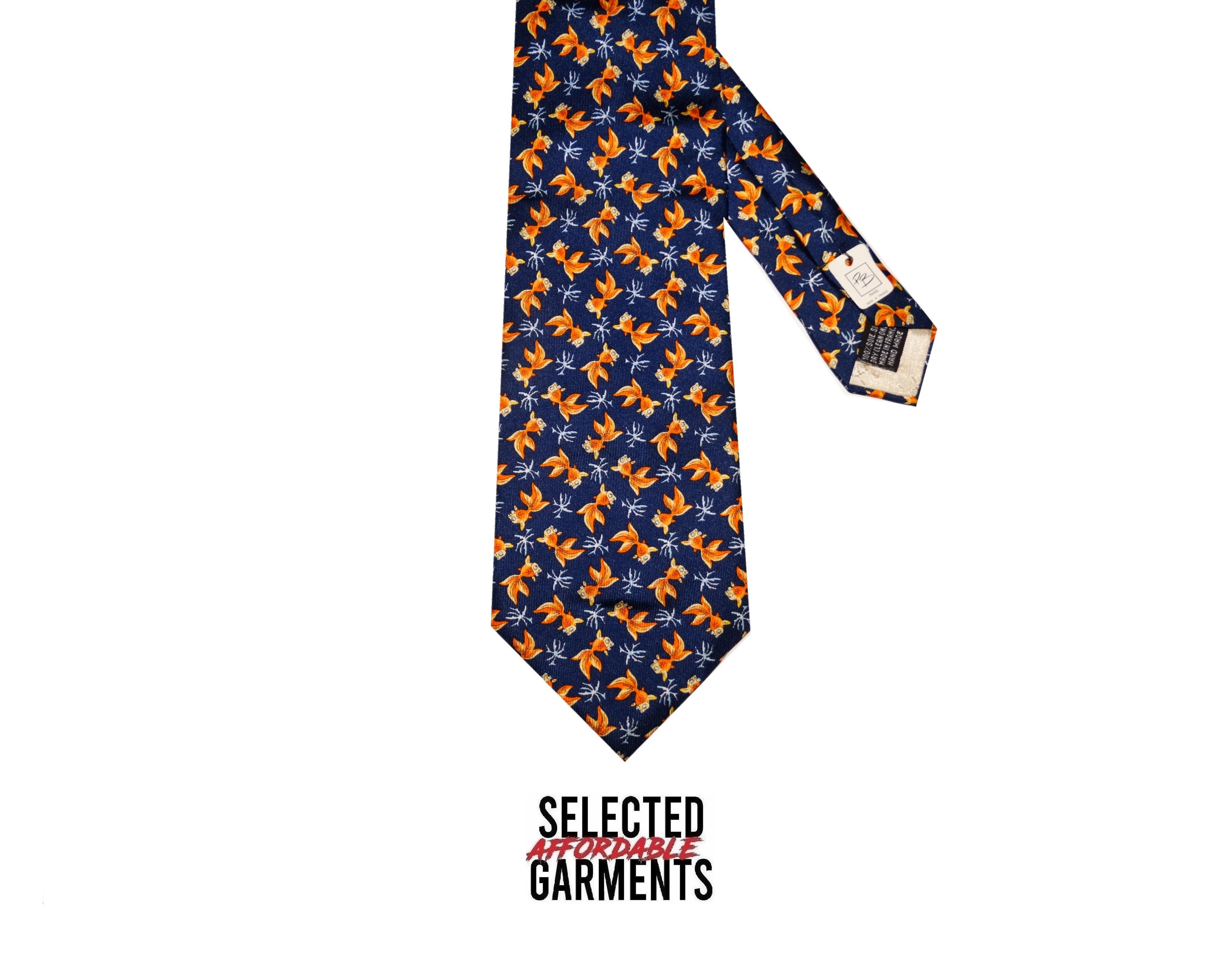 Balmain × Pierre Balmain T21 Balmain water floral flowers fish canvas tie silk NEW Size ONE SIZE - 1 Thumbnail