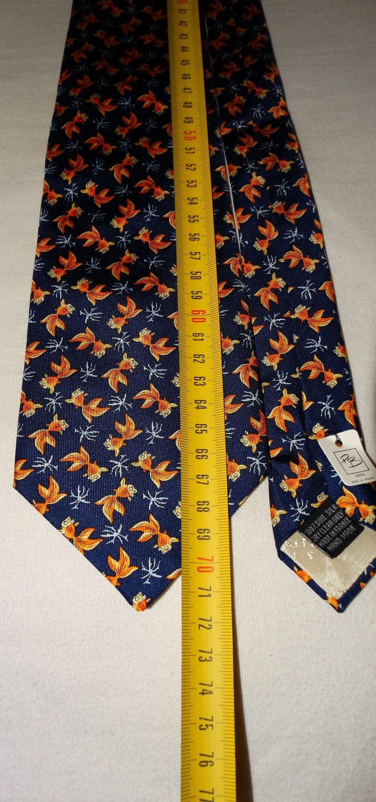 Balmain × Pierre Balmain T21 Balmain water floral flowers fish canvas tie silk NEW Size ONE SIZE - 5 Thumbnail