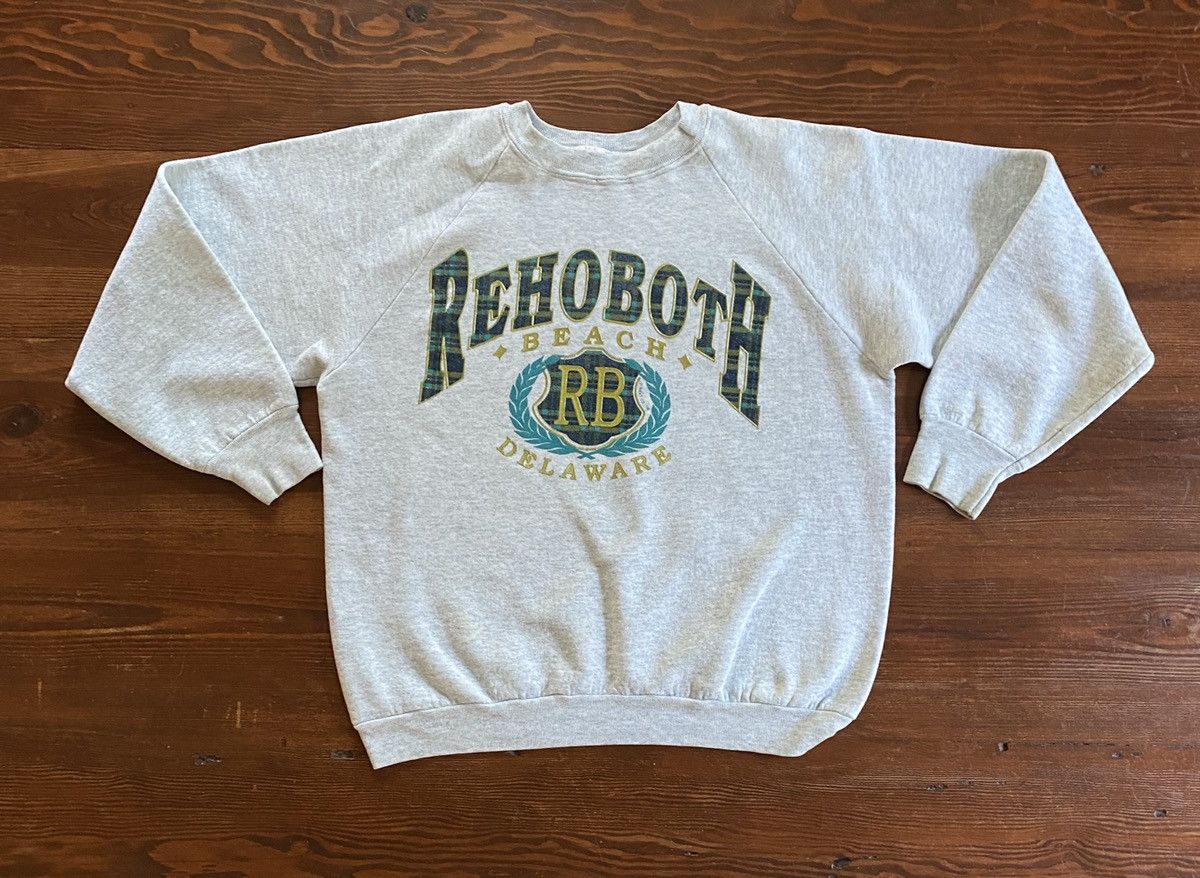 Fruit Of The Loom Vintage 90’s Rehoboth Delaware Raglan Crewneck Sweatshirt Size US M / EU 48-50 / 2 - 2 Thumbnail