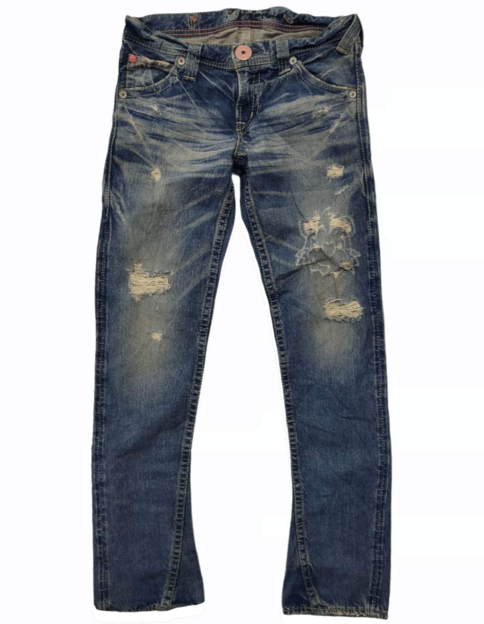 Japanese Brand Japanese Brand RODEO CROWNS Low Rise Distressed Jeans Size 27" / US 4 / IT 40 - 1 Thumbnail