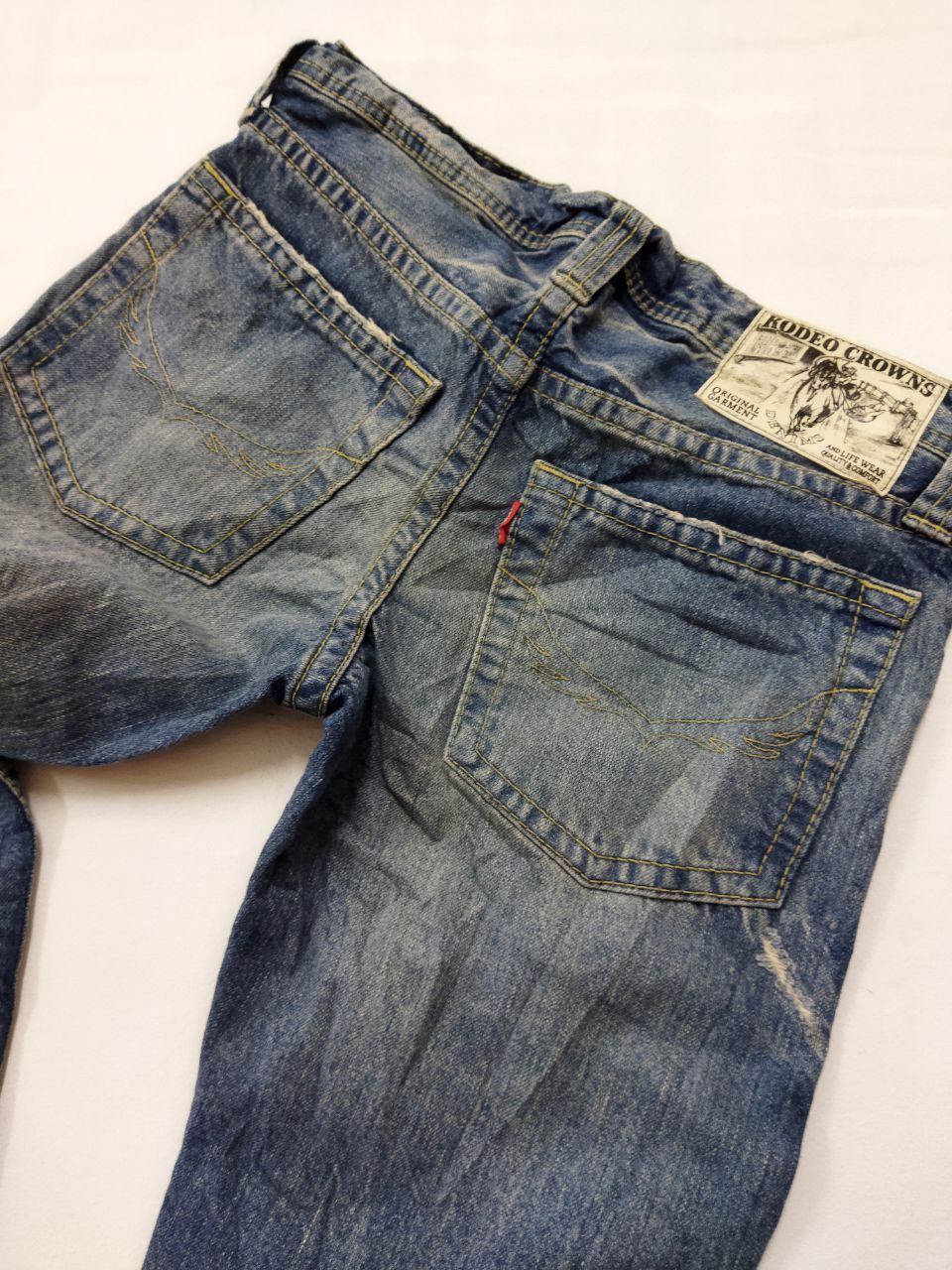 Japanese Brand Japanese Brand RODEO CROWNS Low Rise Distressed Jeans Size 27" / US 4 / IT 40 - 4 Thumbnail