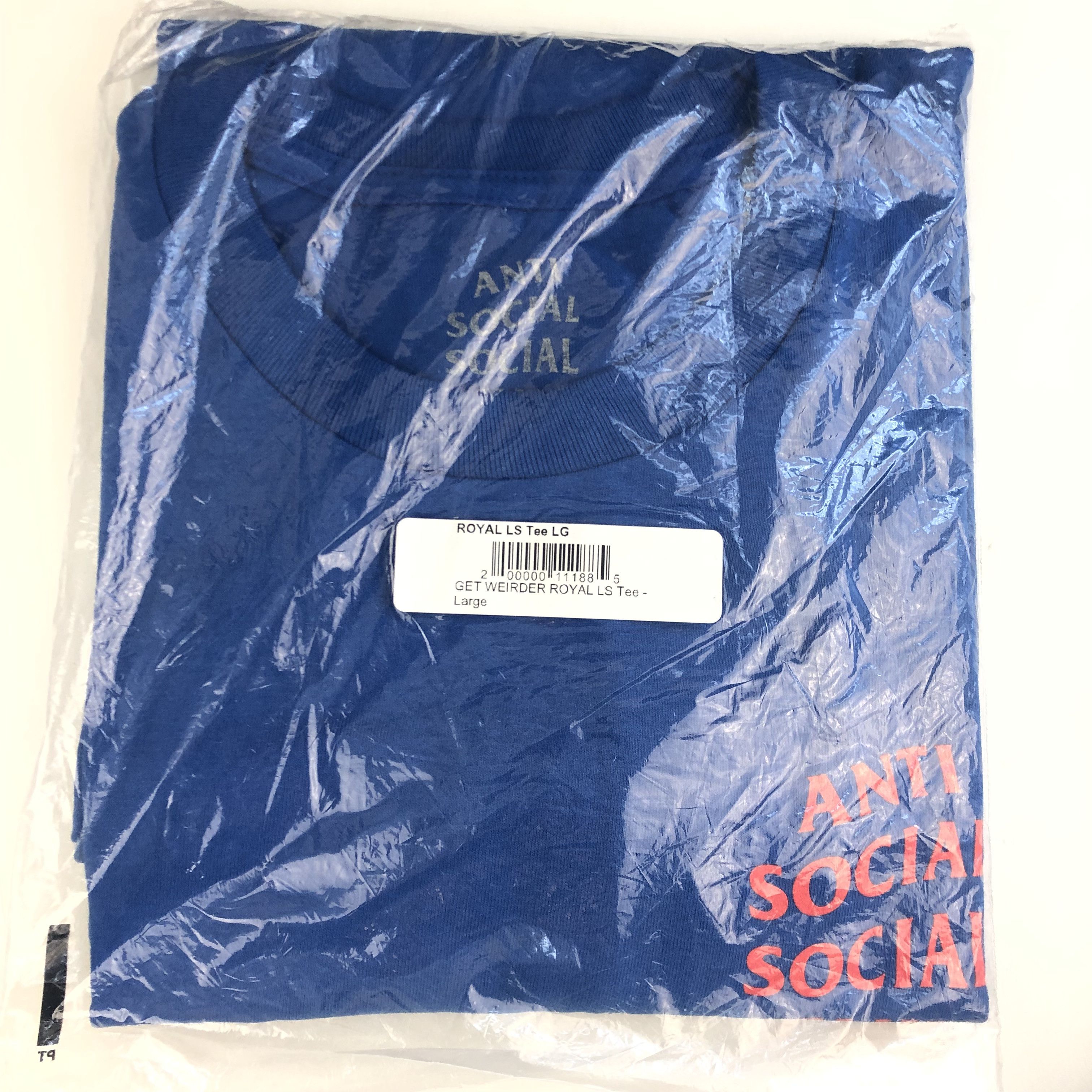 Anti Social Social Club DS ASSC get weirder royal LS Long Sleeve Tee FTP BAPE KITH Size US L / EU 52-54 / 3 - 2 Thumbnail
