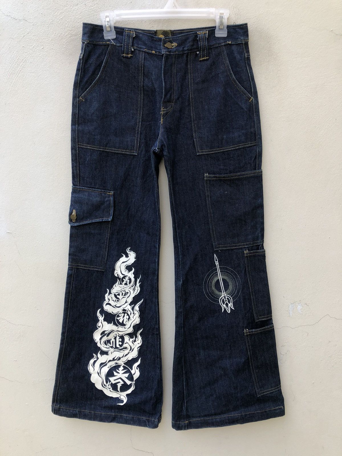 Vintage Vintage SHANIT CORE Japan Cargo Wide Leg Denim Jeans Size US 29 - 6 Thumbnail