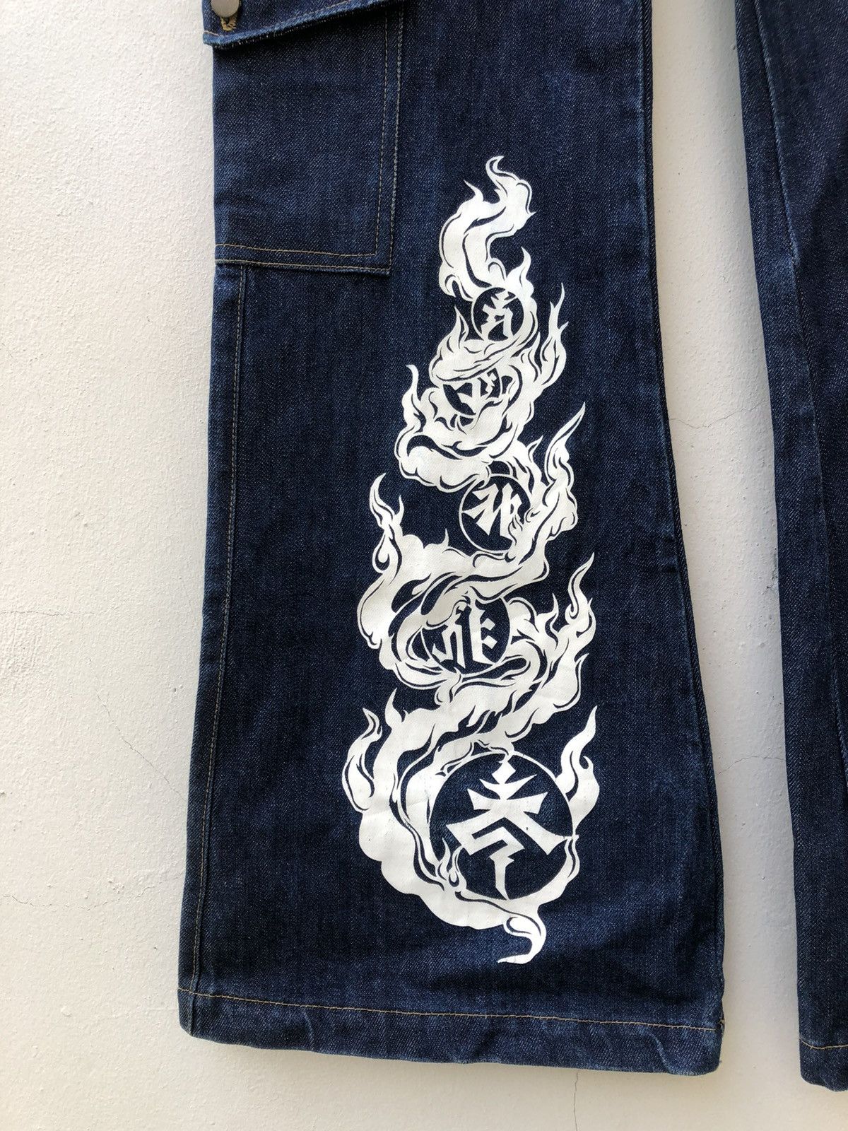 Vintage Vintage SHANIT CORE Japan Cargo Wide Leg Denim Jeans Size US 29 - 10 Thumbnail