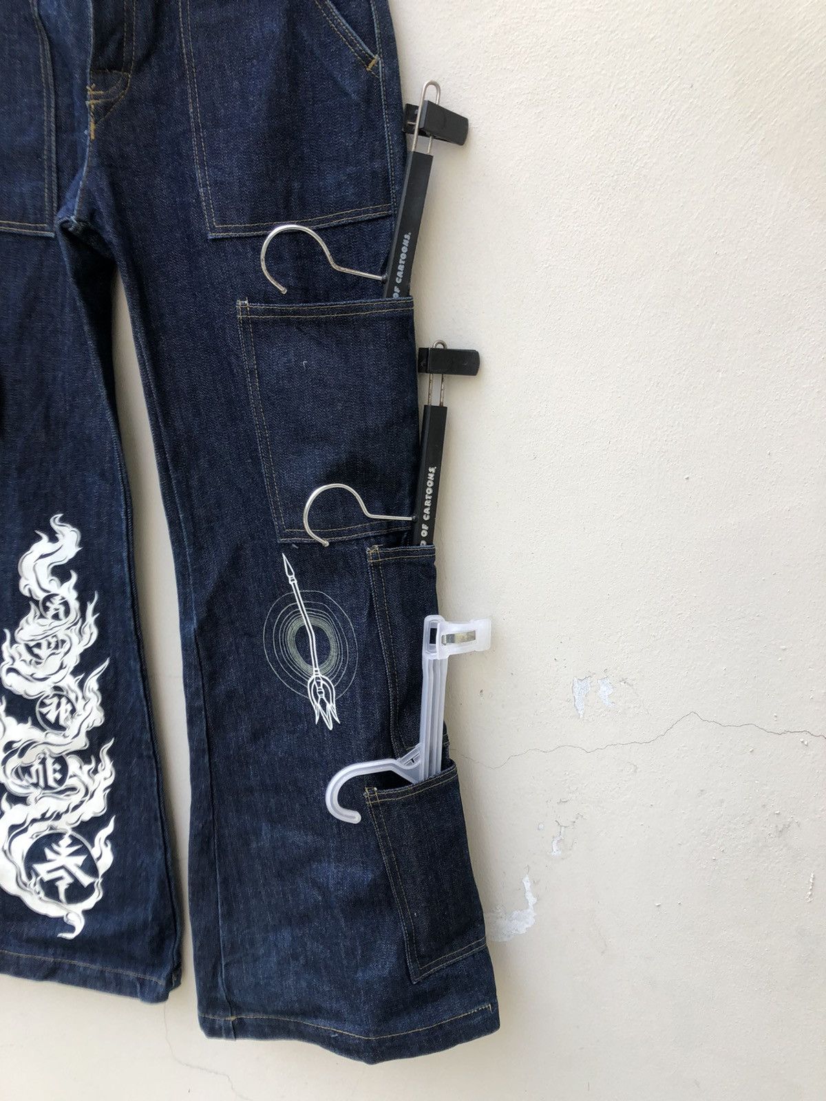 Vintage Vintage SHANIT CORE Japan Cargo Wide Leg Denim Jeans Size US 29 - 14 Thumbnail