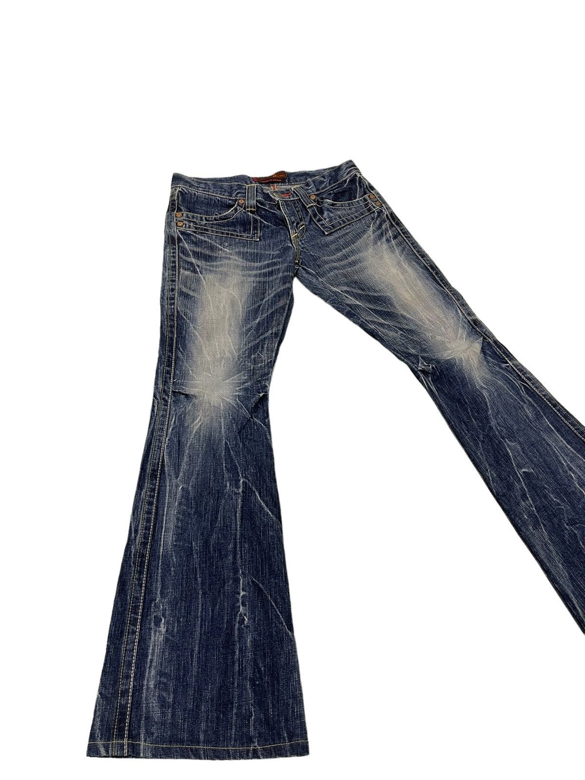 image of Hype Flare Jeans Et Boite Japan Acid Wash Boot Cut Denim 21 in Blue, Men's (Size 30)