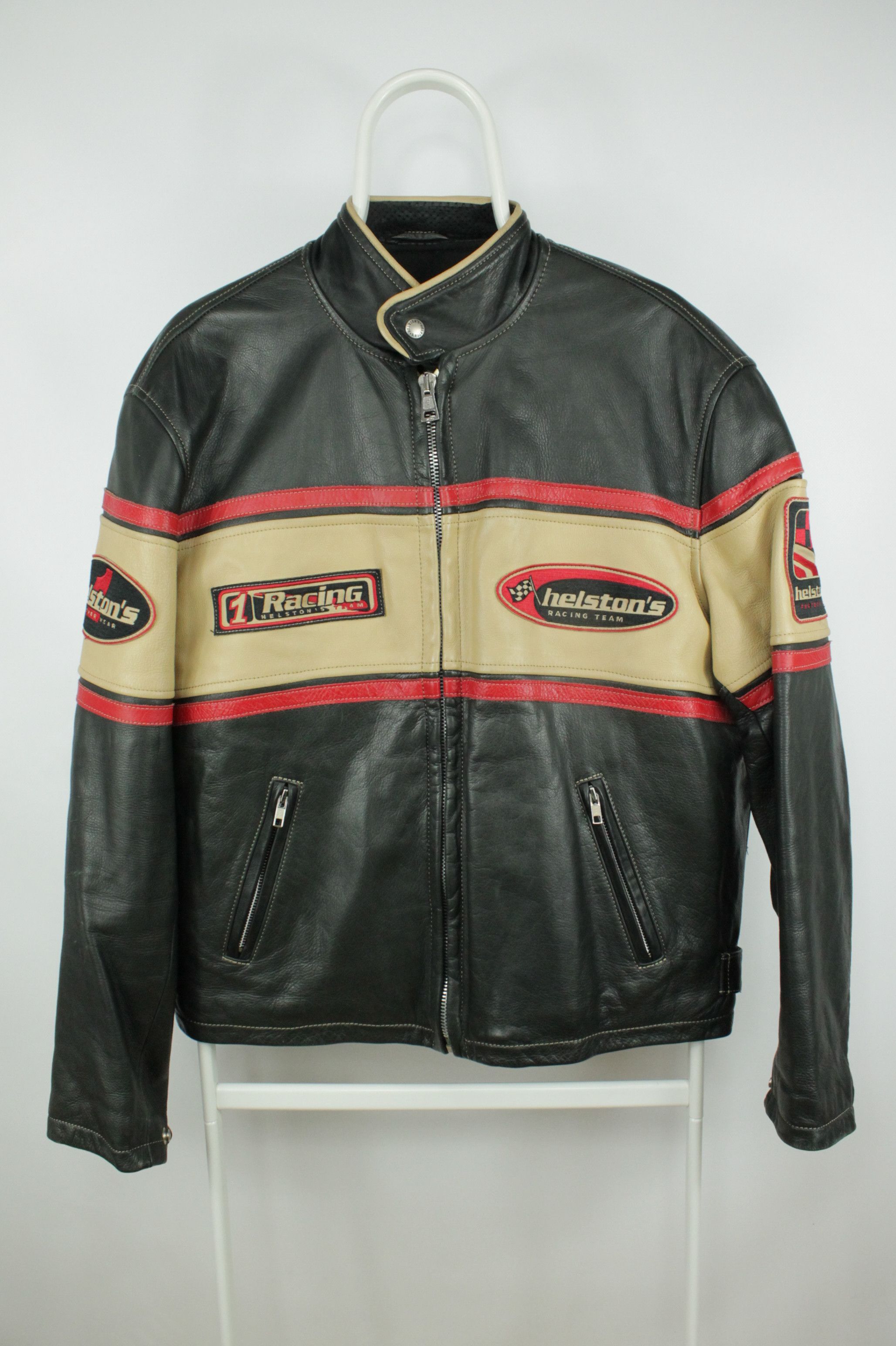 Vintage Vintage Helston's Racing Team Motorcycle Leather Jacket | Grailed