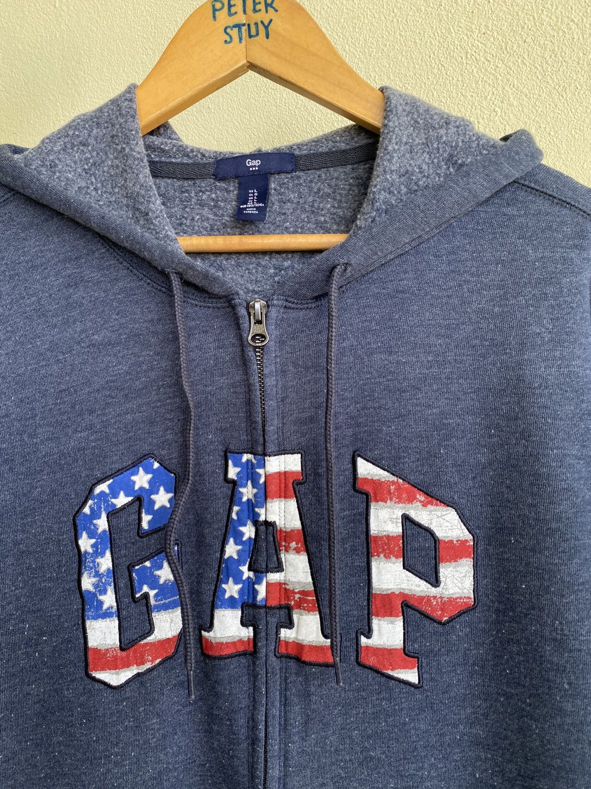 Gap GAP LOGO USA FLAG HOODIE SWEATER Size US L / EU 52-54 / 3 - 3 Thumbnail
