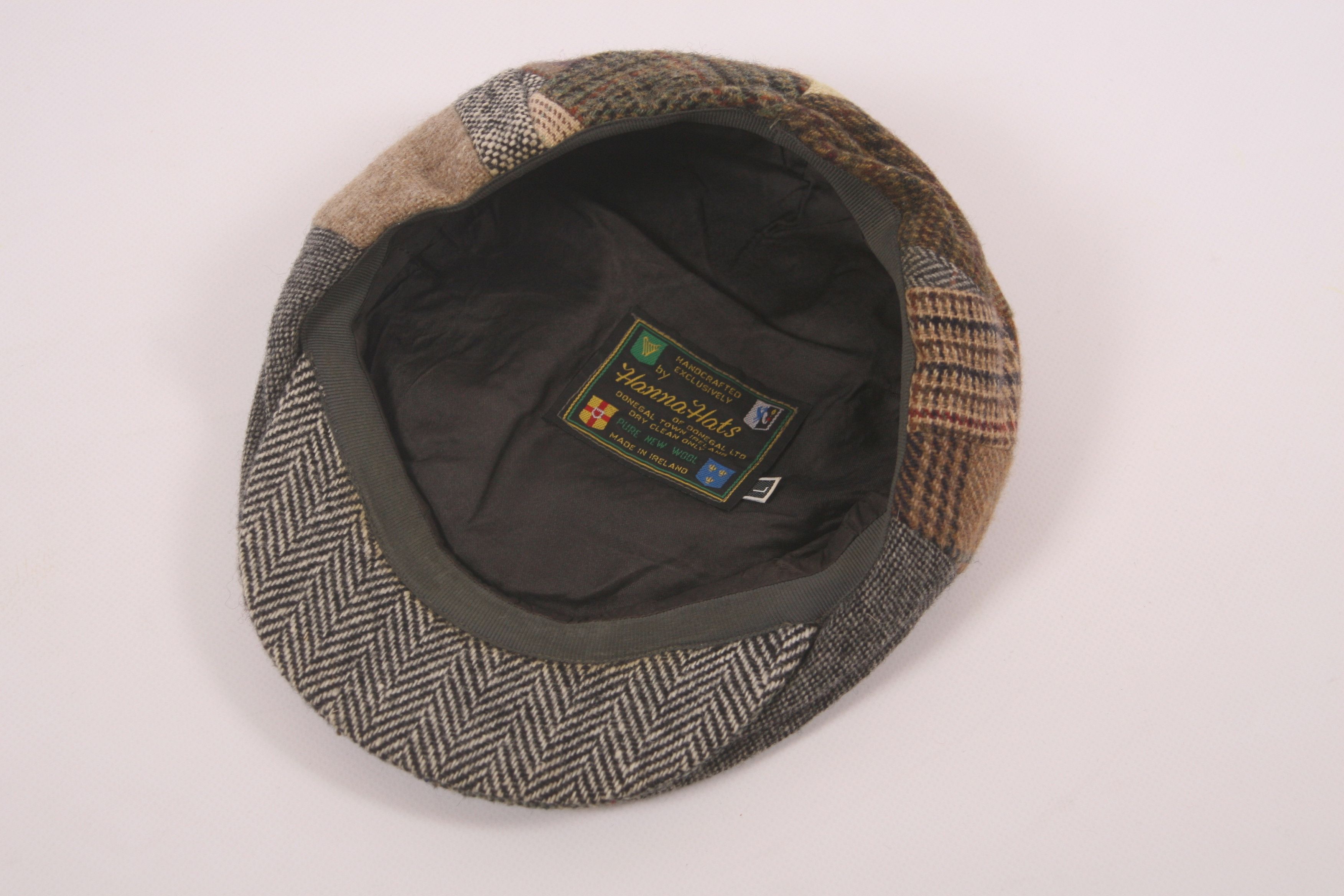 Donegal Tweed 80s Rare! Donegal Designers Patchwork Handcrafted Flat Cap Size ONE SIZE - 2 Thumbnail