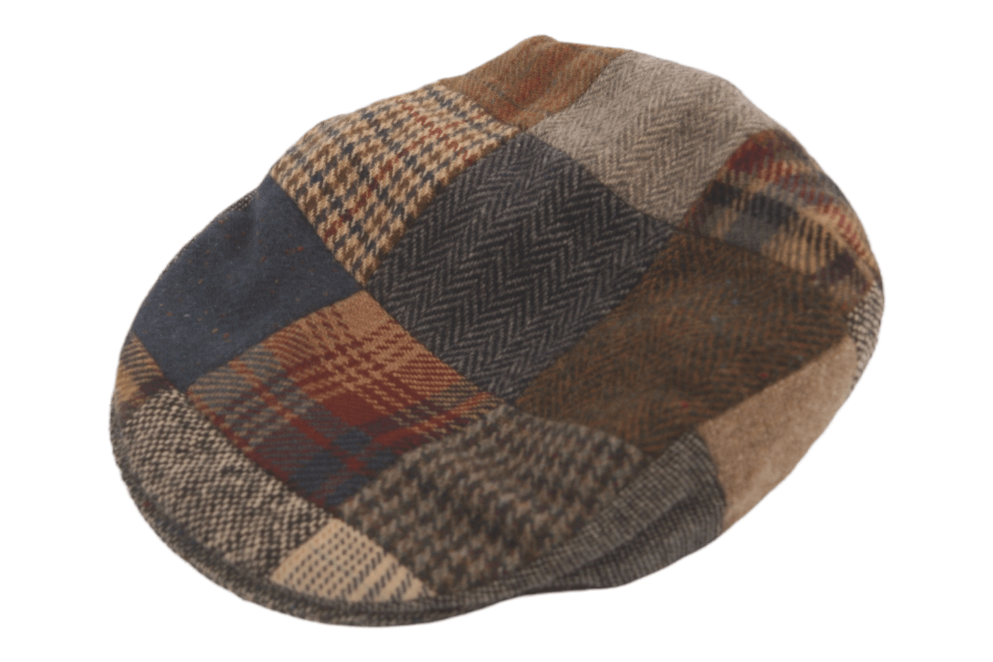 image of Donegal Handcraft x Donegal Tweed 80S! Donegal Designers Patchwork Handcrafted Flat Cap in Mix