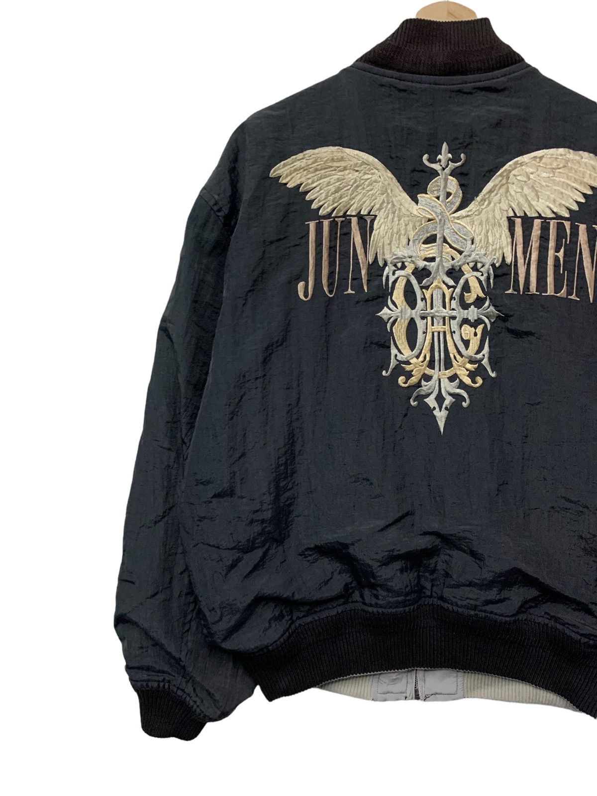 Japanese Brand 🔥JUN MEN EMBROIDERY REVERSIBLE BOMBERS JACKETS Size US L / EU 52-54 / 3 - 2 Thumbnail