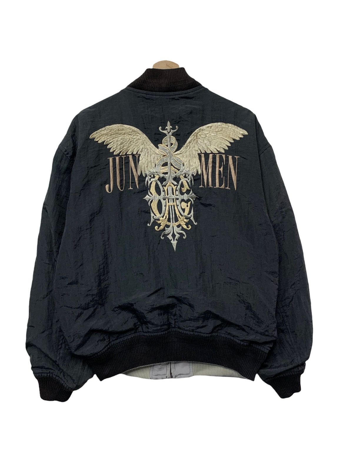 Japanese Brand 🔥JUN MEN EMBROIDERY REVERSIBLE BOMBERS JACKETS Size US L / EU 52-54 / 3 - 1 Thumbnail