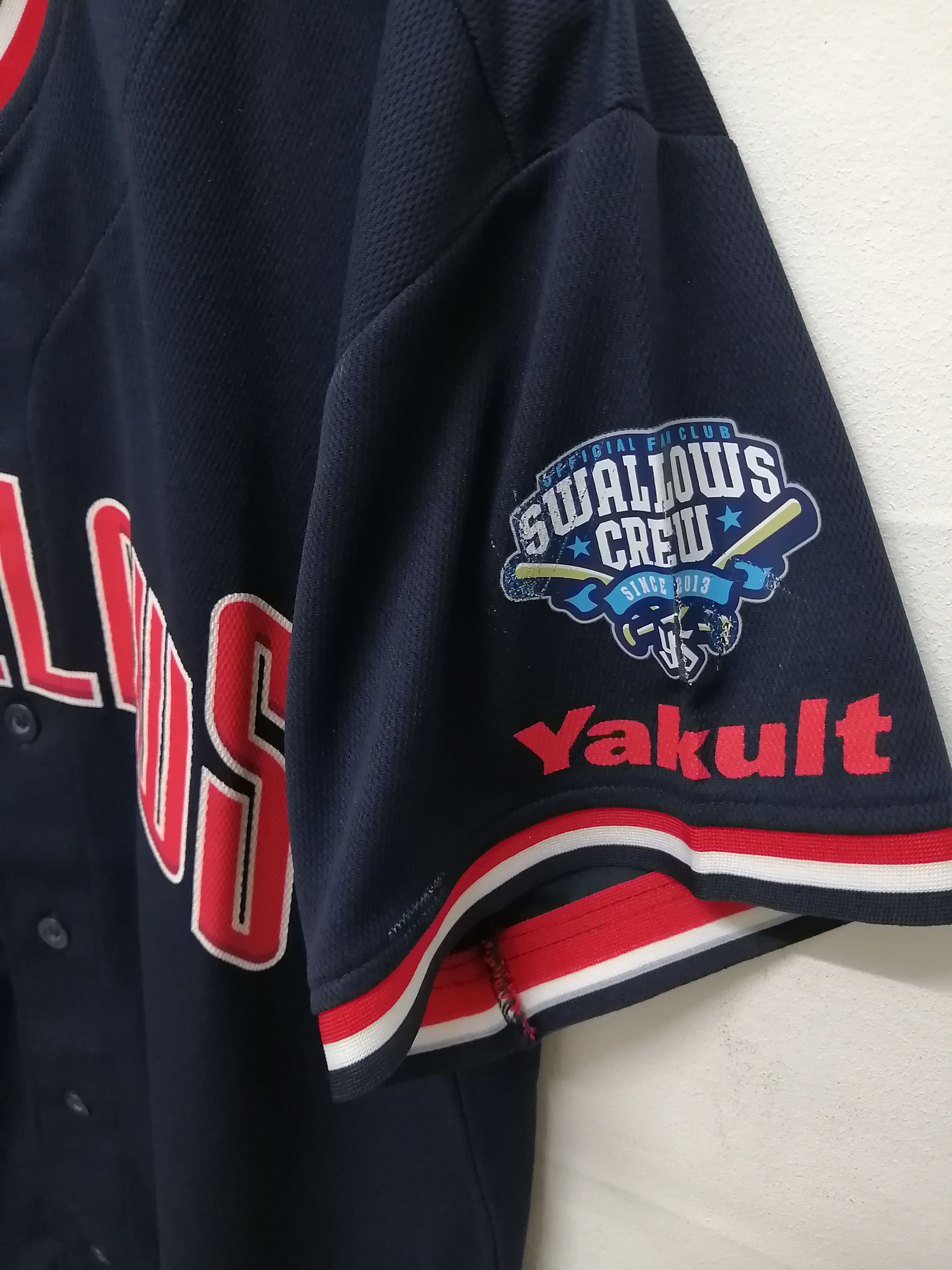 Japanese Brand Majestic Swallows Crew Baseball Jersey Size US L / EU 52-54 / 3 - 4 Thumbnail