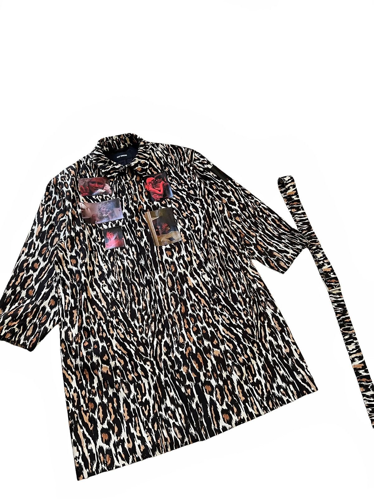 Raf Simons $5400 Blue Velvet Runway Leopard Car Coat Size US L / EU 52-54 / 3 - 3 Thumbnail