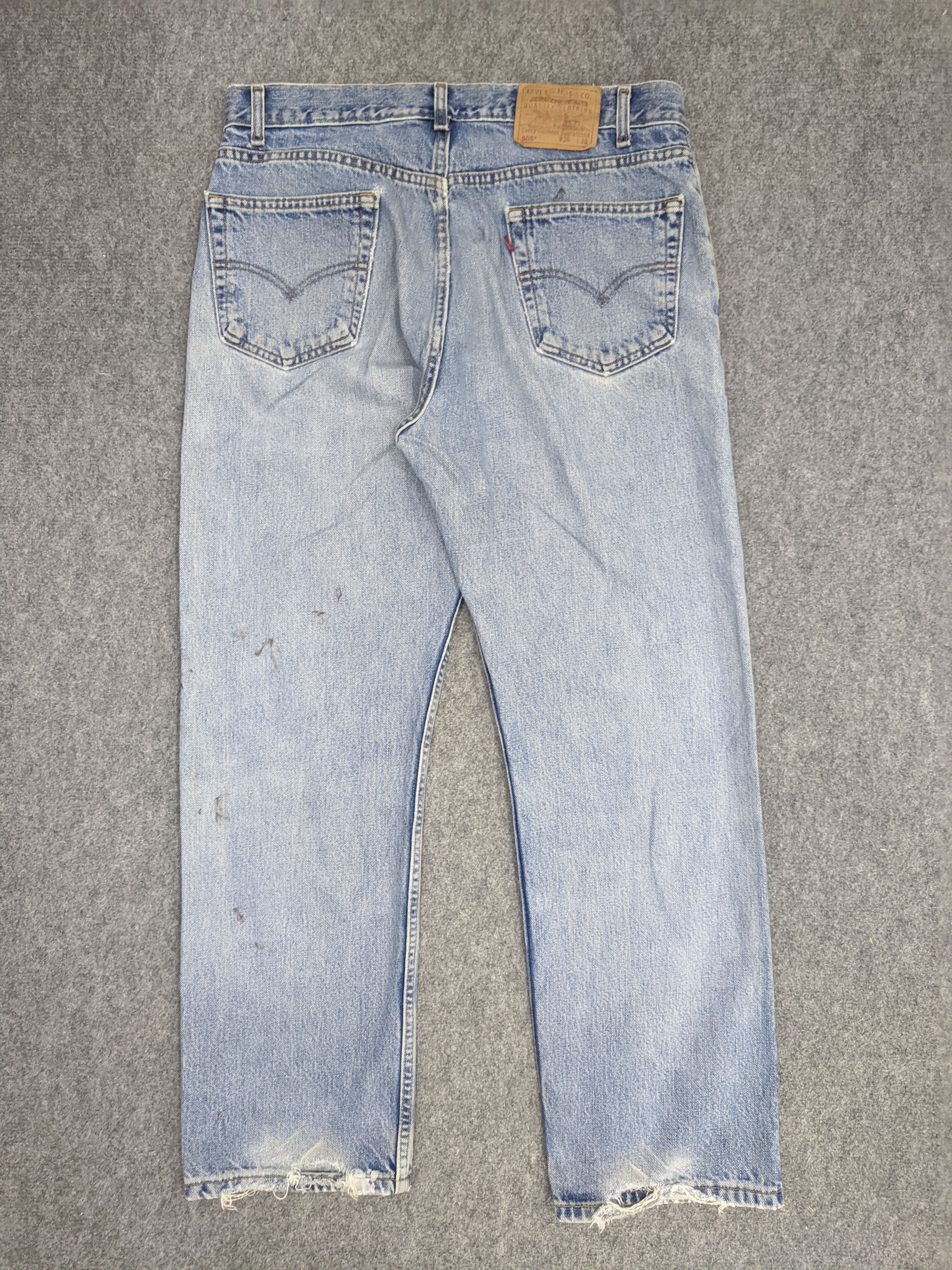 Levi's × Vintage Vintage Levis 505 Light Wash Ripped Jeans DP0923 Size US 36 / EU 52 - 3 Thumbnail