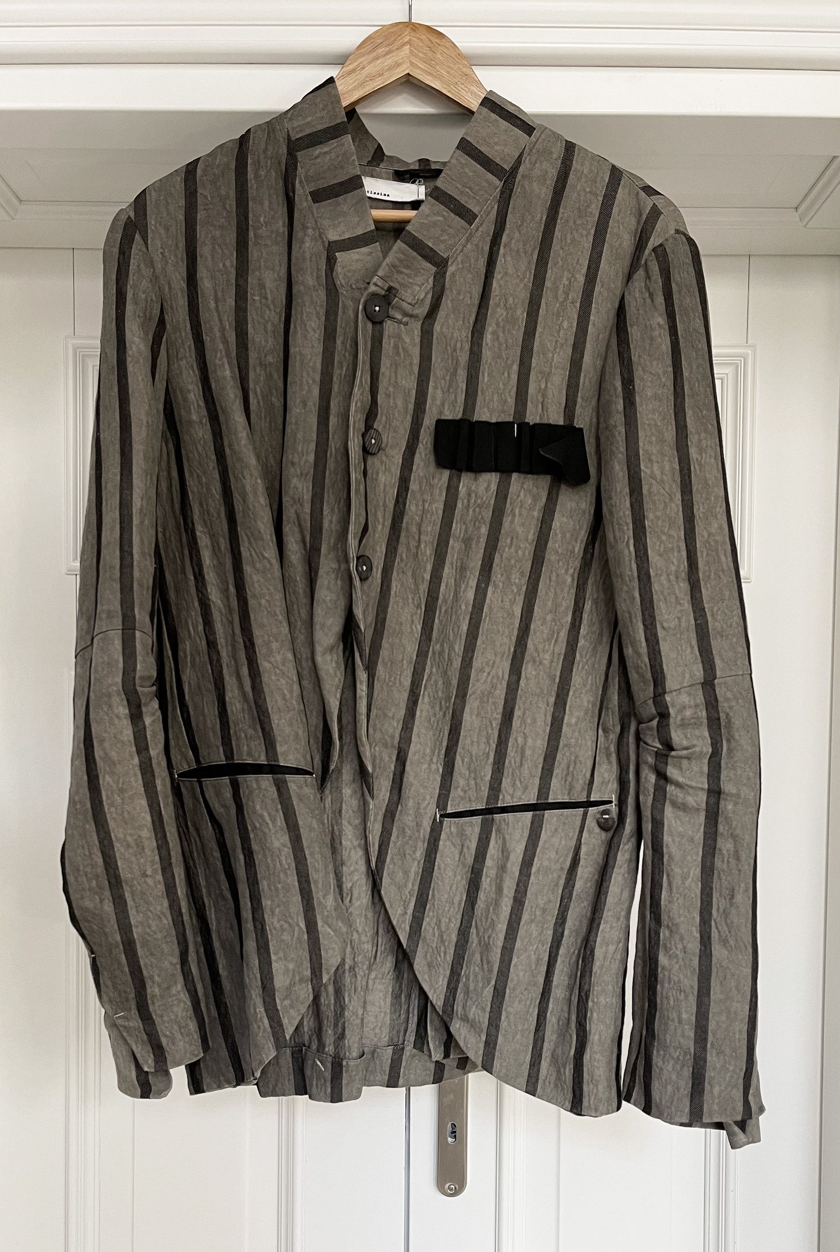Nostra Santissima Nostra Santissima cotton/true hemp striped blazer jacket Size US M / EU 48-50 / 2 - 1 Thumbnail
