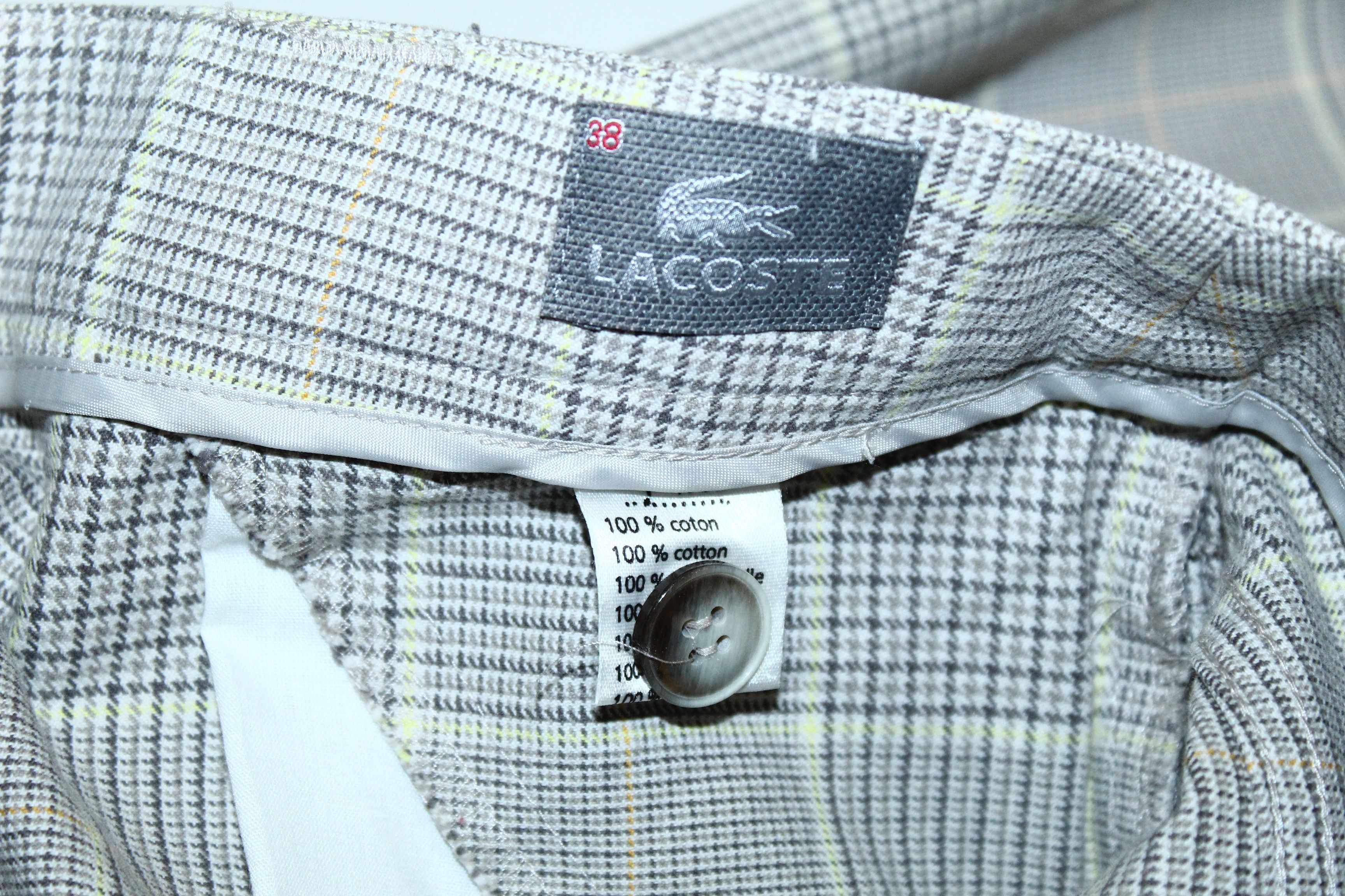 Lacoste 🔥 VTG 🔥 Lacoste Silver Crocodile Straight Checkered Pants Size US 31 - 6 Thumbnail