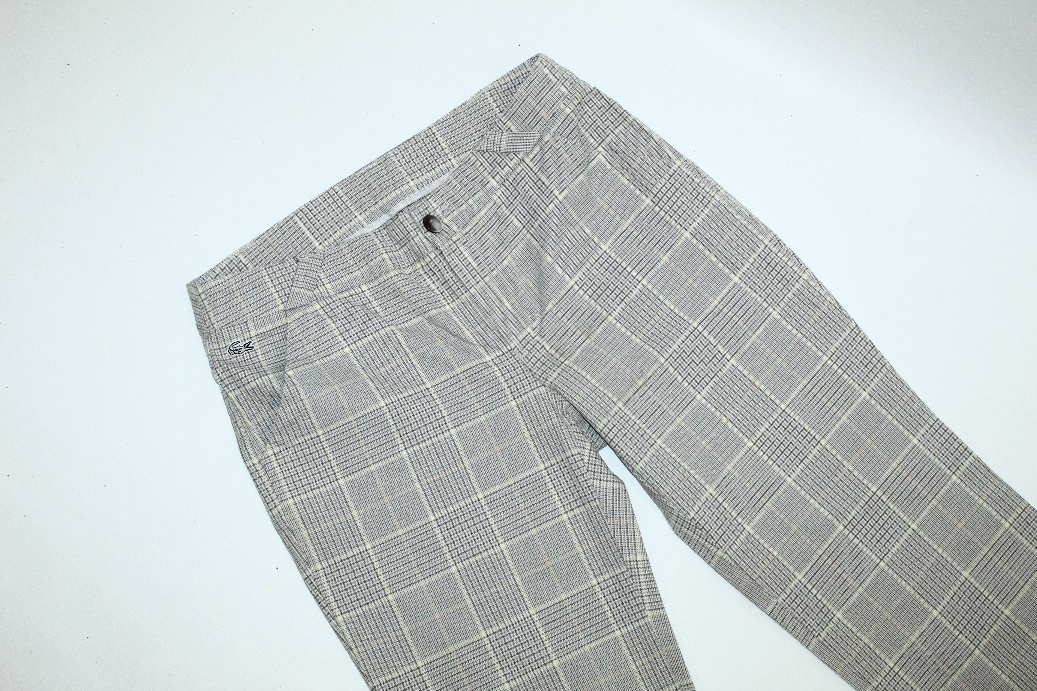 Lacoste 🔥 VTG 🔥 Lacoste Silver Crocodile Straight Checkered Pants Size US 31 - 4 Thumbnail