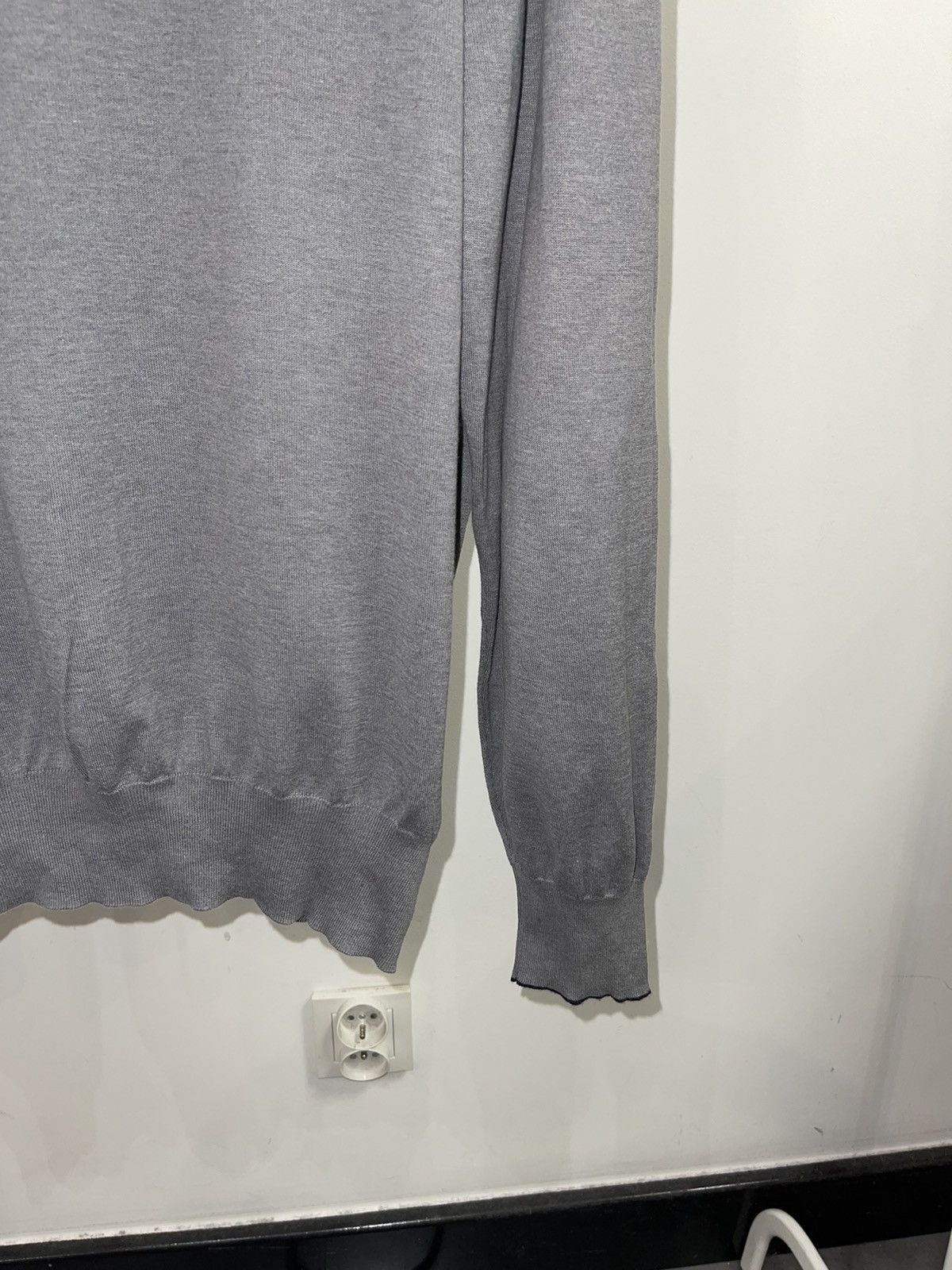 Brunello Cucinelli Brunello Cucinelli Gray V-Neck Sweater Size US XL / EU 56 / 4 - 6 Thumbnail
