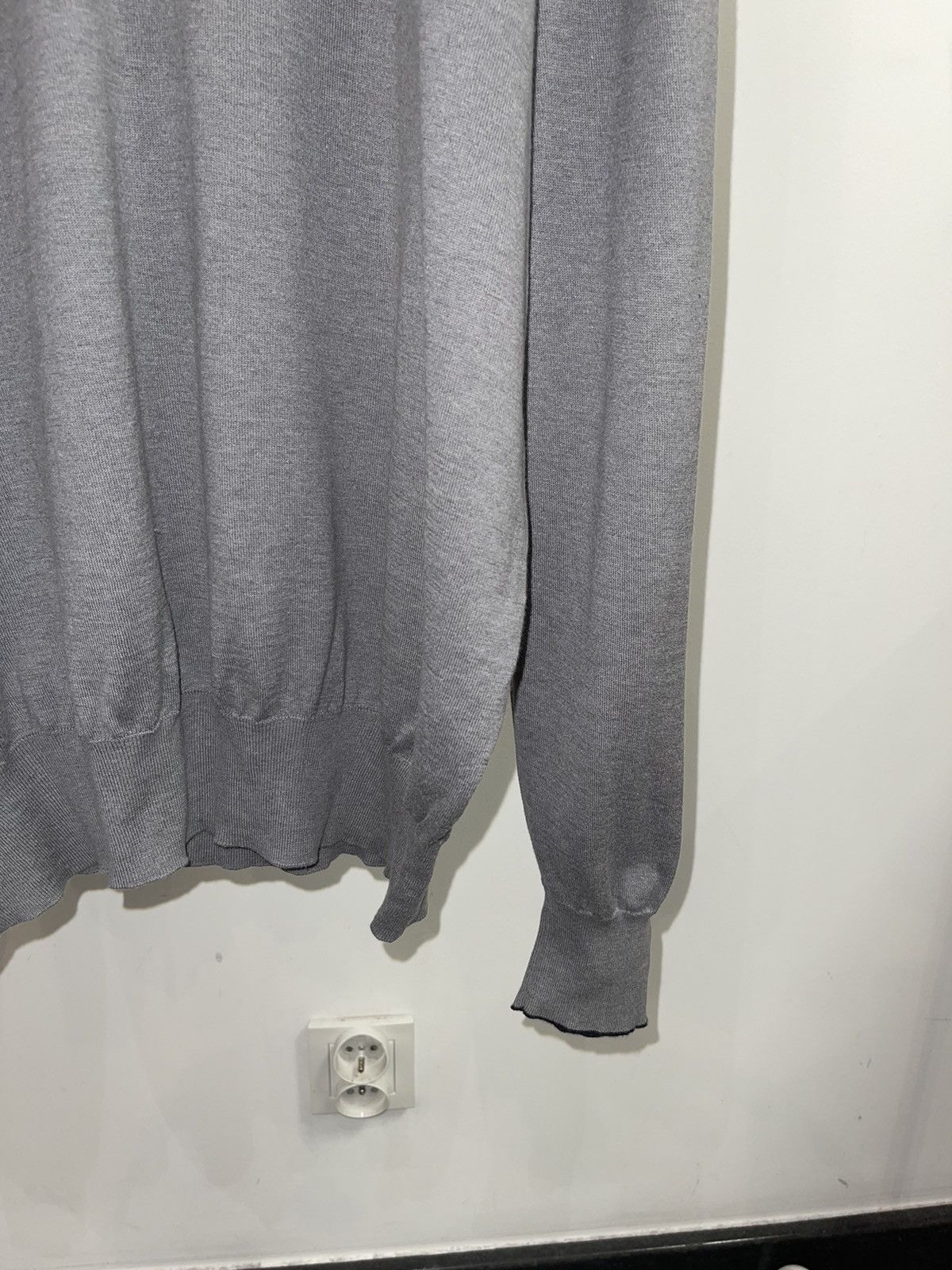 Brunello Cucinelli Brunello Cucinelli Gray V-Neck Sweater Size US XL / EU 56 / 4 - 3 Thumbnail