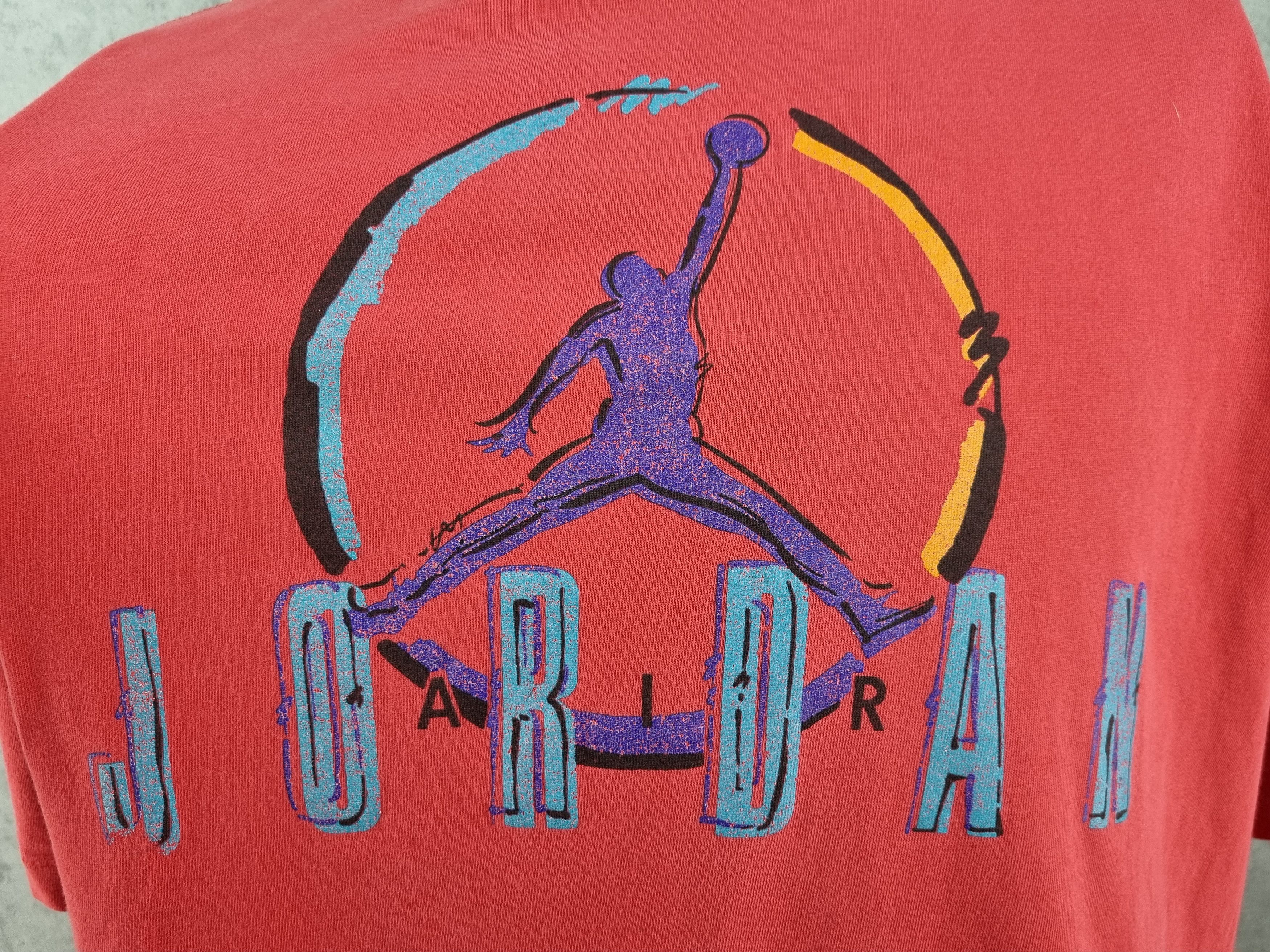 Jordan Brand × Nike Single Stitch Nike Air Jordan Big Logo Vintage Tee shirt Size US L / EU 52-54 / 3 - 5 Thumbnail