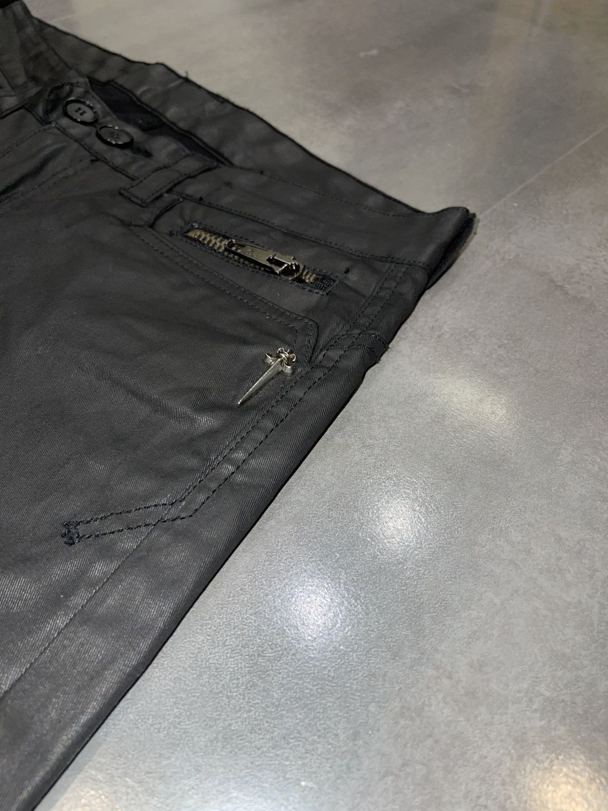 Faith Connexion Faith Connection Chrome Hearts Like Waxed Zipped Denim Size US 34 / EU 50 - 14 Thumbnail