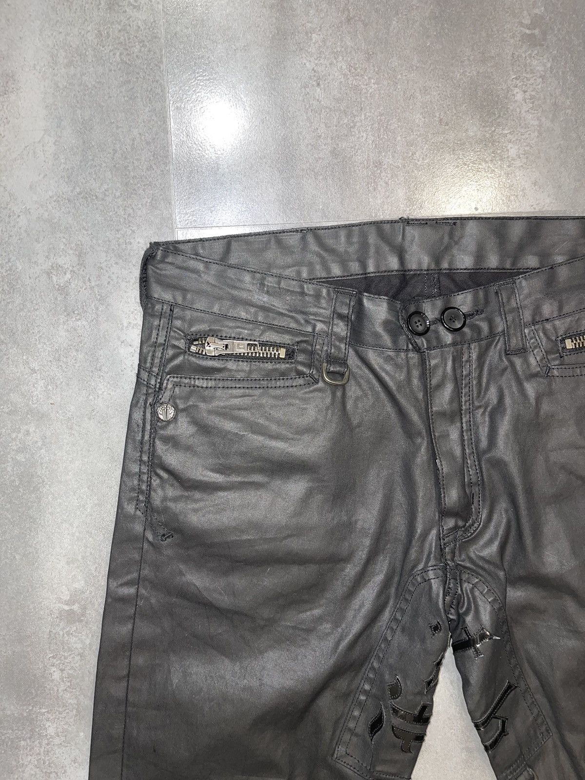 Faith Connexion Faith Connection Chrome Hearts Like Waxed Zipped Denim Size US 34 / EU 50 - 4 Thumbnail