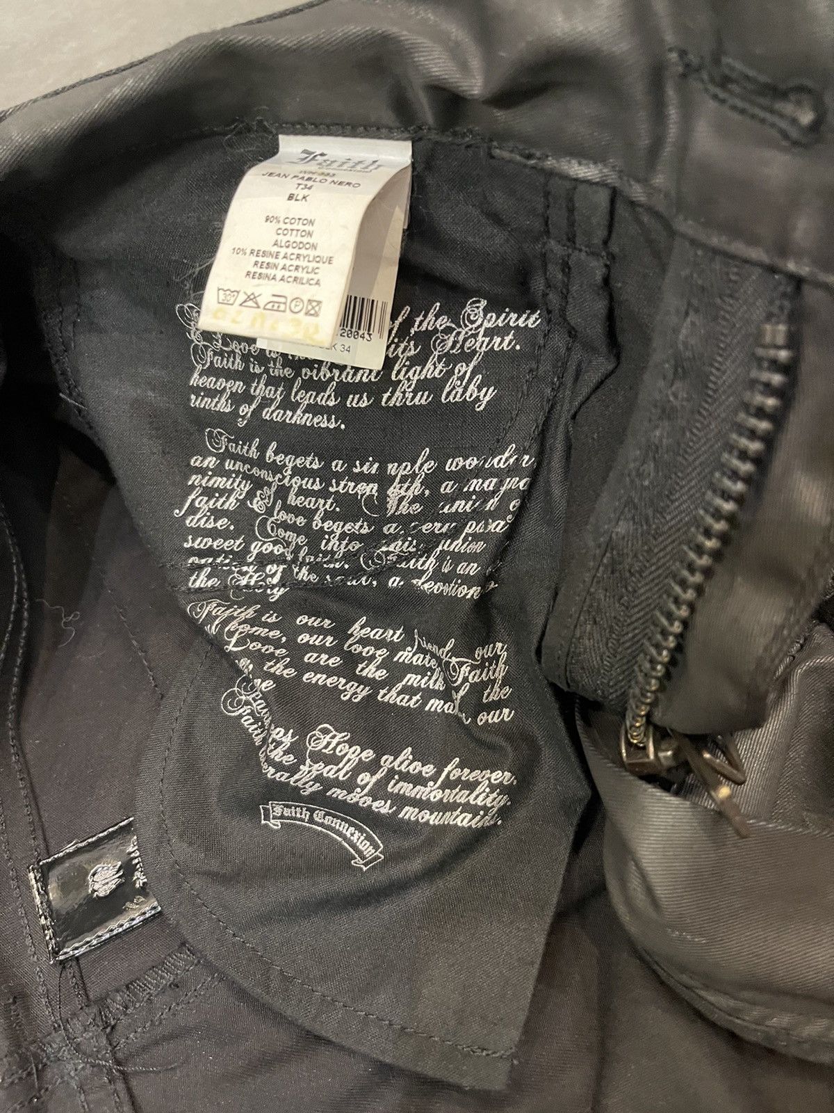 Faith Connexion Faith Connection Chrome Hearts Like Waxed Zipped Denim Size US 34 / EU 50 - 25 Thumbnail