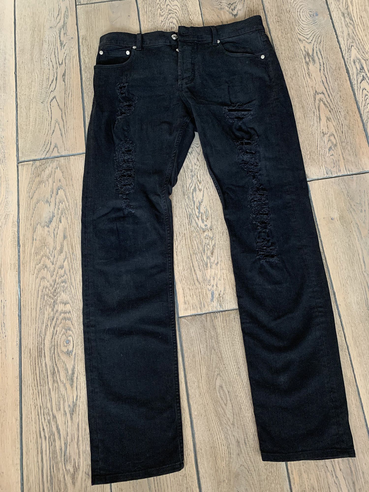 Alexander McQueen Alexander McQueen black denim pants Size US 34 / EU 50 - 1 Thumbnail