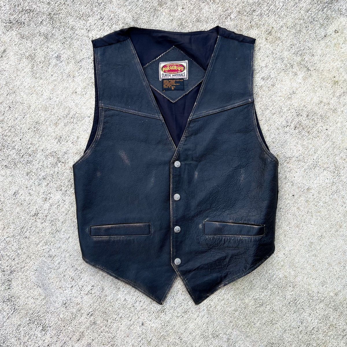Vintage Vintage 90s Leather Aged Biker Vest Size US S / EU 44-46 / 1 - 2 Thumbnail