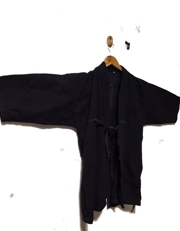 image of Indigo Kimono Jacket Dyen Woven in Black/Blue, Men's (Size Medium)