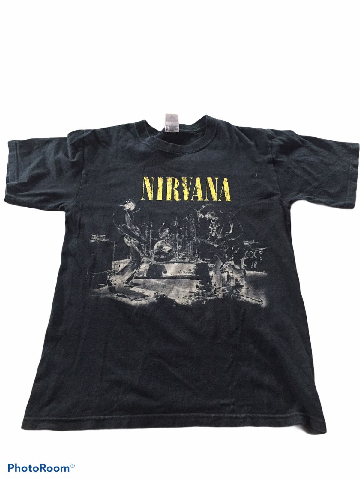 Image of Band Tees x Kurt Cobain Vintage Nirvana Kurt Cobain Tees in Black, Men's (Size Small)