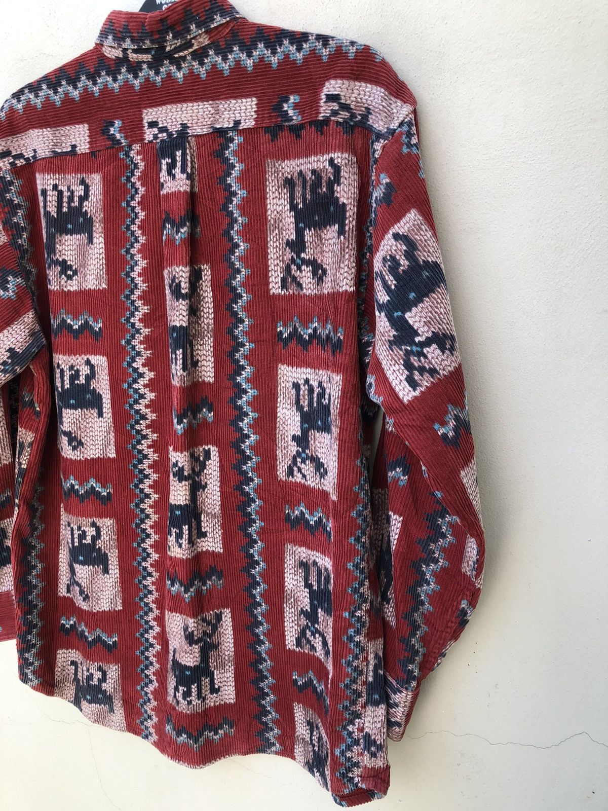 Other Vintage Kearney House Cowichan Art Thick Corduroy Shirt Size US L / EU 52-54 / 3 - 15 Thumbnail