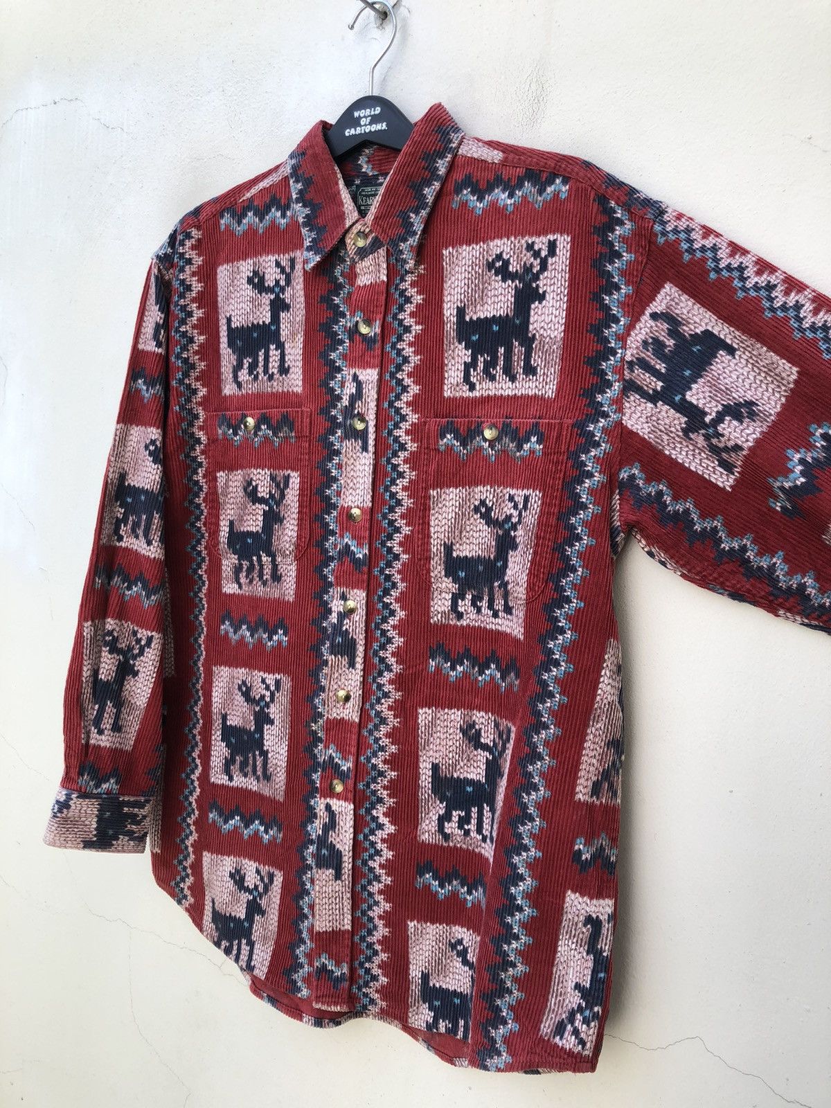 Other Vintage Kearney House Cowichan Art Thick Corduroy Shirt Size US L / EU 52-54 / 3 - 6 Thumbnail