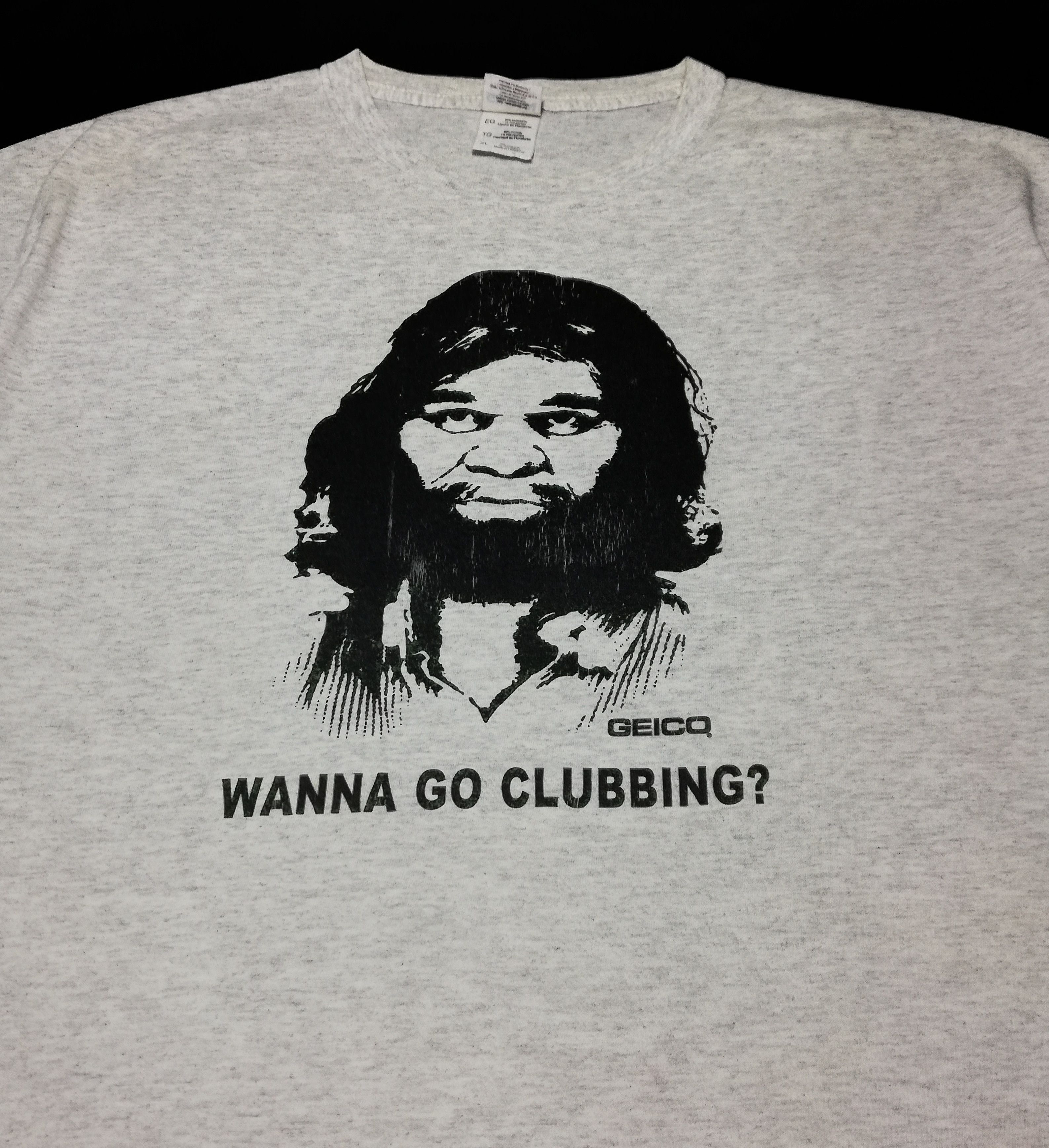 Vintage 🔥Vintage Geico Wanna Go Clubbing Short Sleeve T-Shirts🔥 Size US XL / EU 56 / 4 - 2 Thumbnail