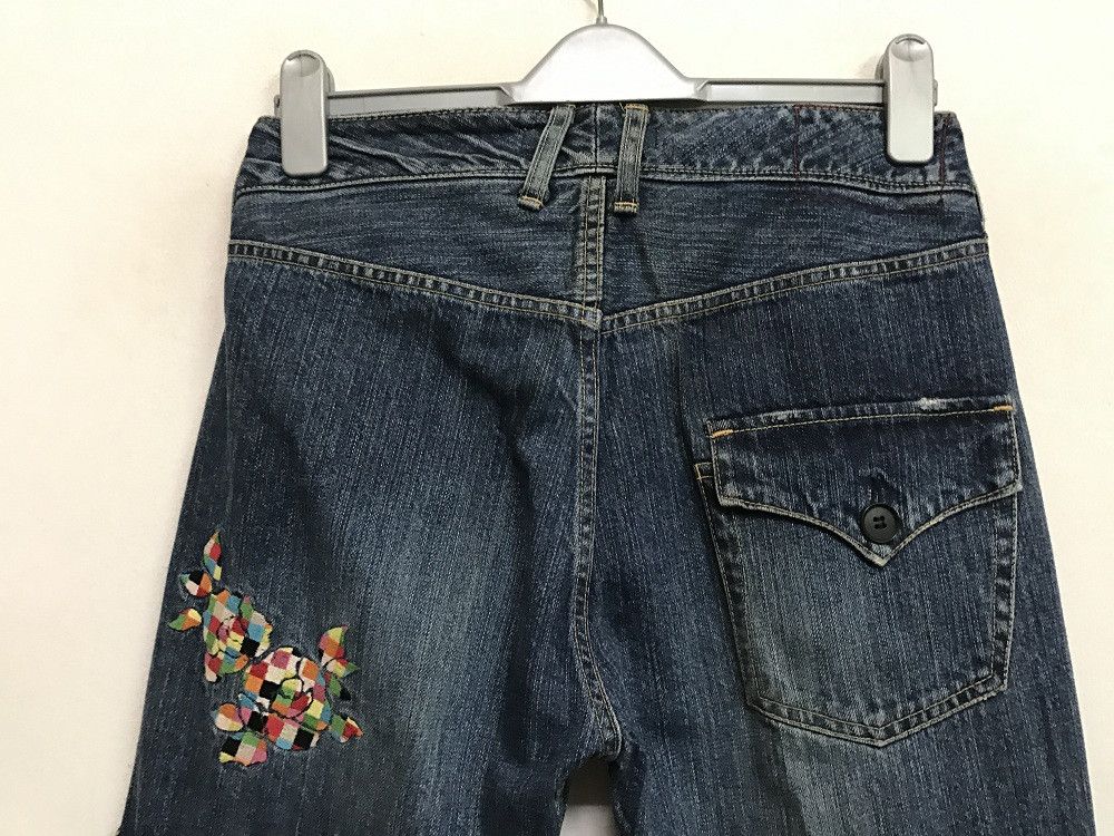 Vintage H.A.K Japan " Golden Fish " Embroidery Distress Denim Size US 30 / EU 46 - 9 Thumbnail